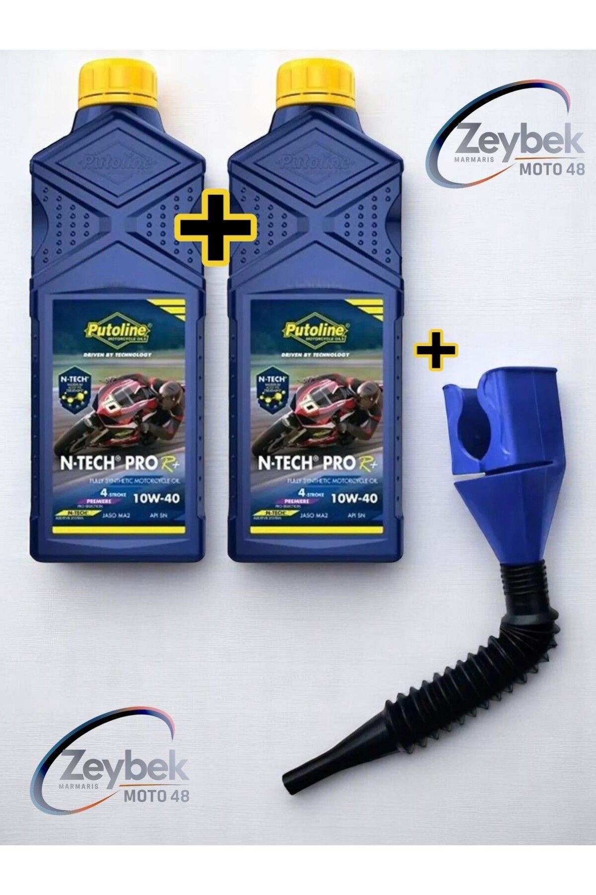 2 ADET N-TECH PRO R+ TAM SENTETİK 4 ZAMANLI 10W40 MOTOSİKLET YAĞI + Yağ Dolum Aparatı