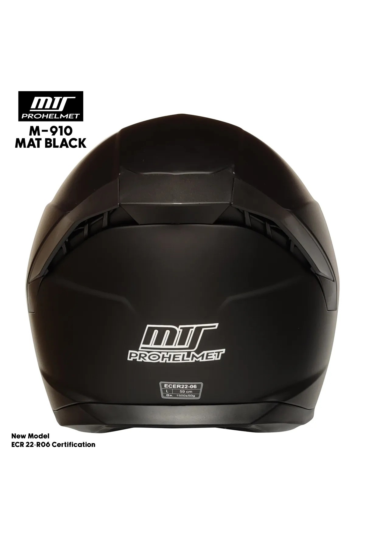 M-910 Full Face Kask MAT BLACK  – Güneş Vizörlü, DOT/CE Onaylı, Intercom Uyumlu