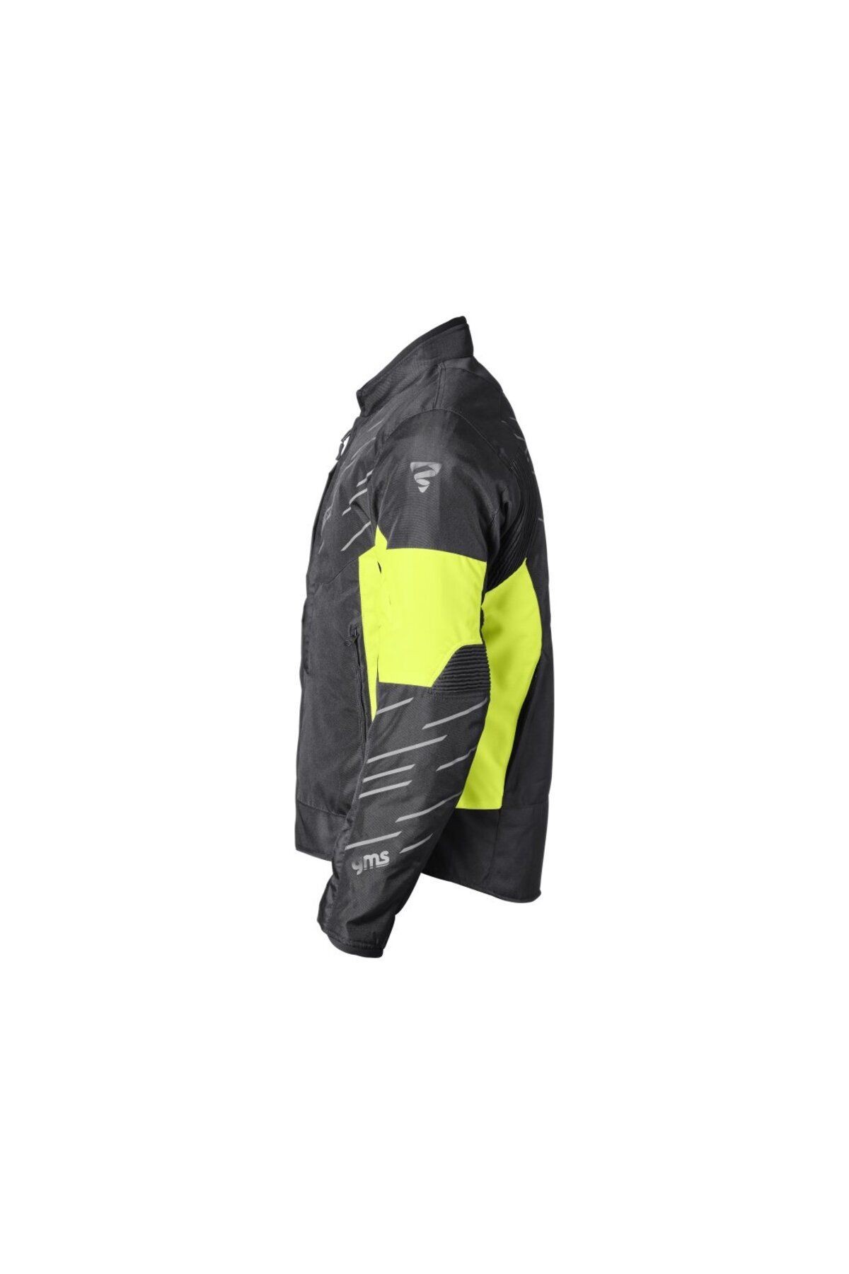 KASAI BLACK FLUO YELLOW 4 Mevsimlik Korumalı Motosiklet Montu