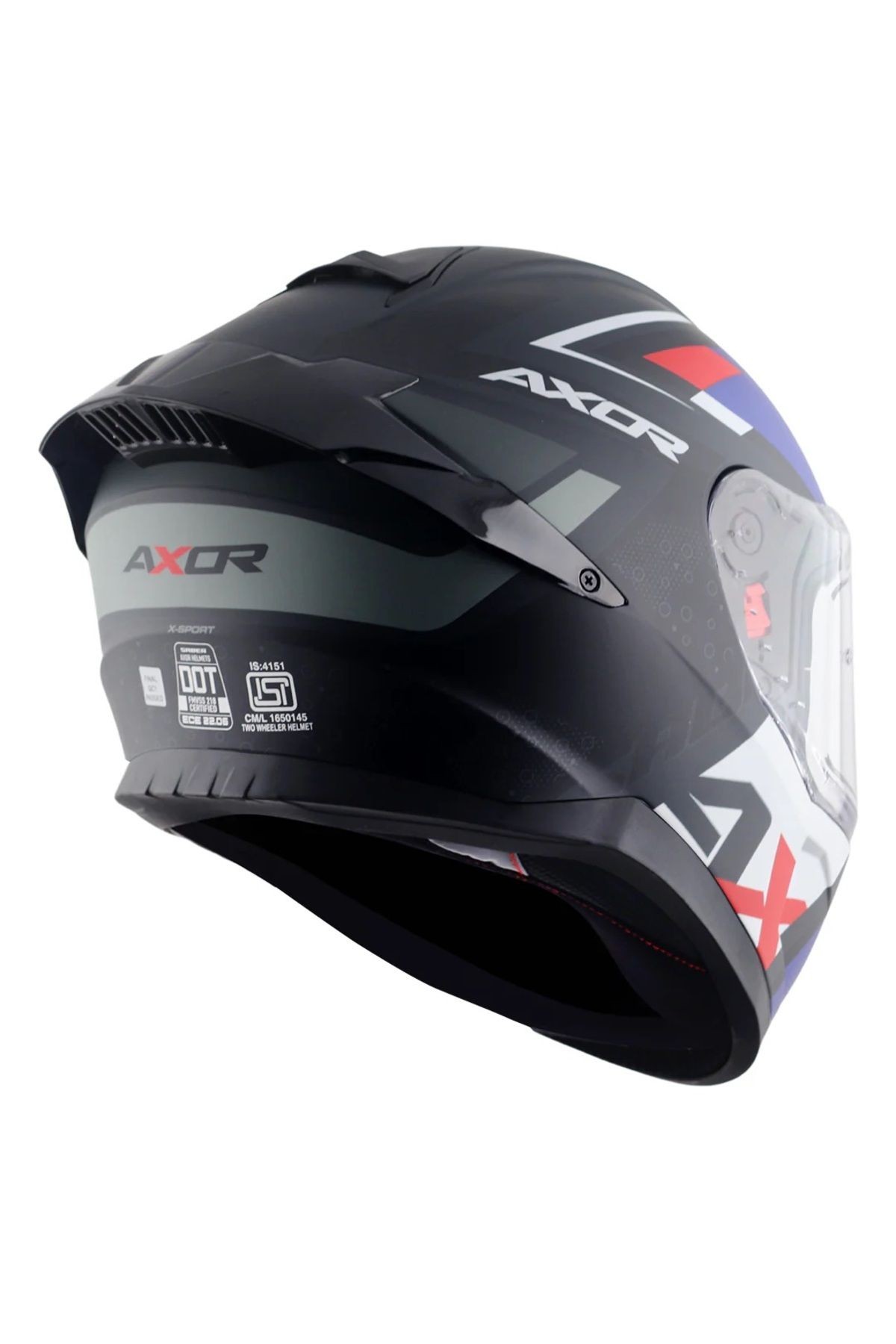 Saber X-Sport Kapalı Kask Mat Siyah Mavi