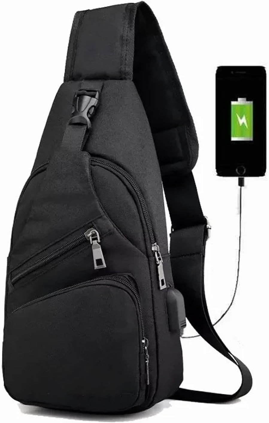 JC34-0730 Omuz Çantası – USB Girişli, Oxford Kumaş, Ayarlanabilir Kayışlı