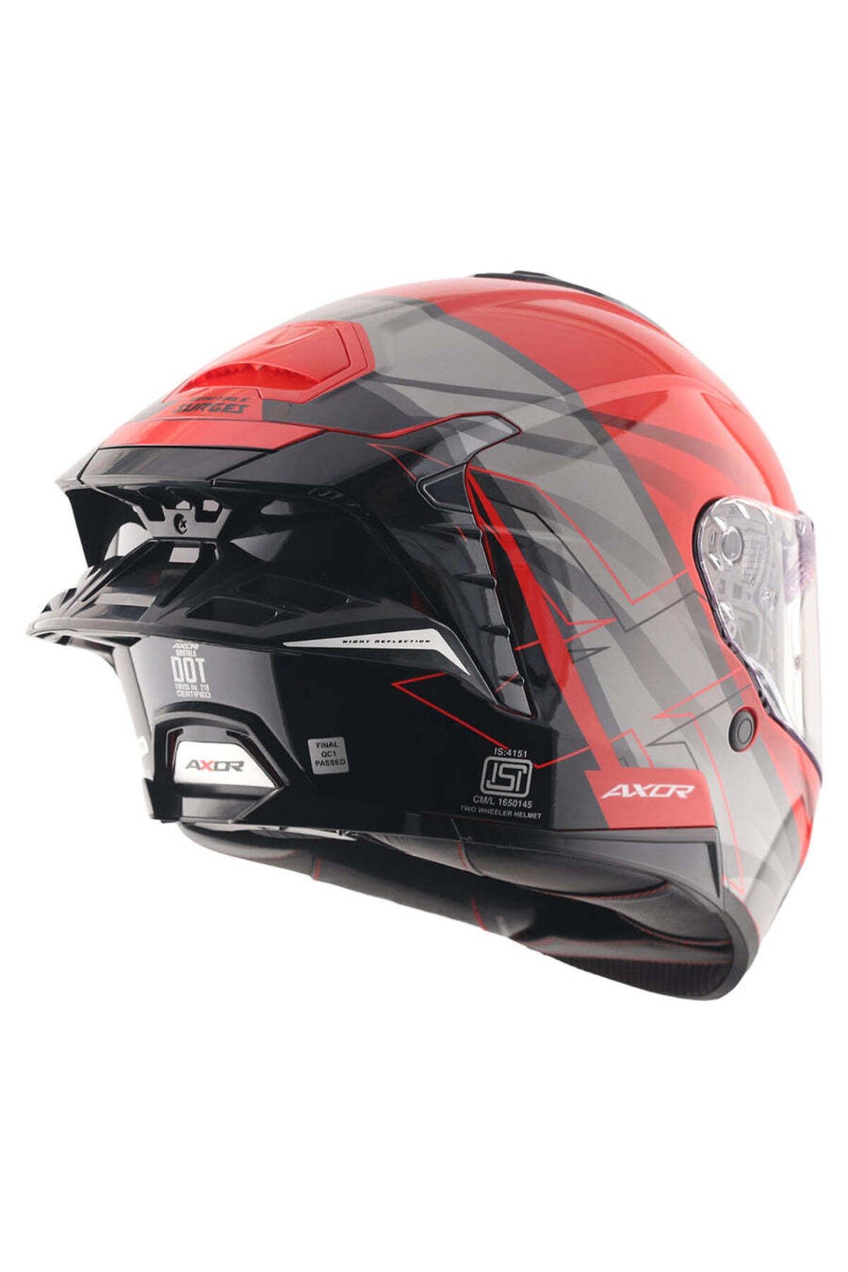 BRUTALE SURGES FULL FACE PARLAK SİYAH KIRMIZI