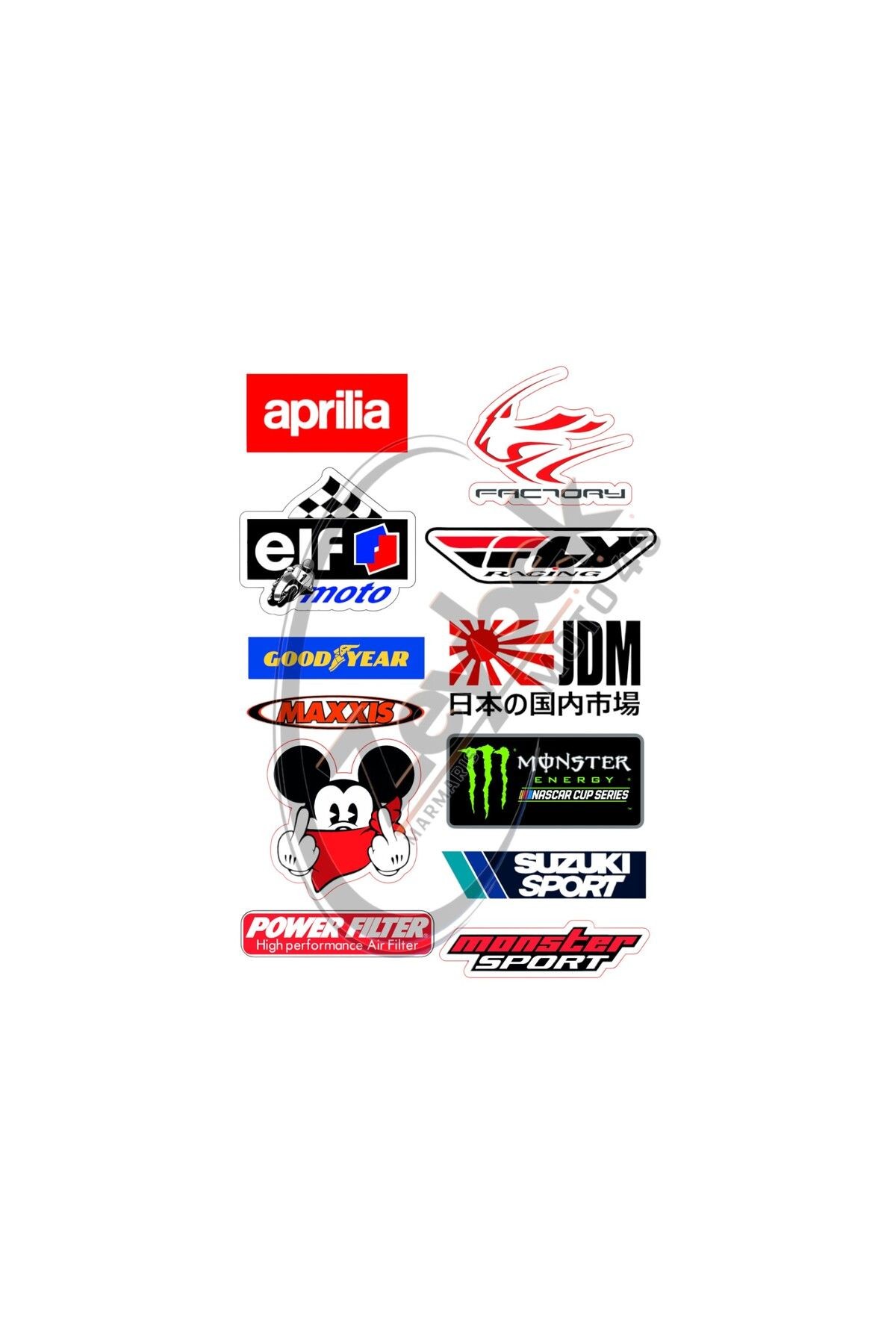 2 li BÜYÜK Sticker Set - A4 BOY- Motosiklet sticker - Kask sticker - a4 boyut - A kalite stickerlar