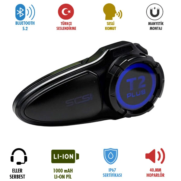 T2 PLUS BLUETOOTH VE INTERCOM