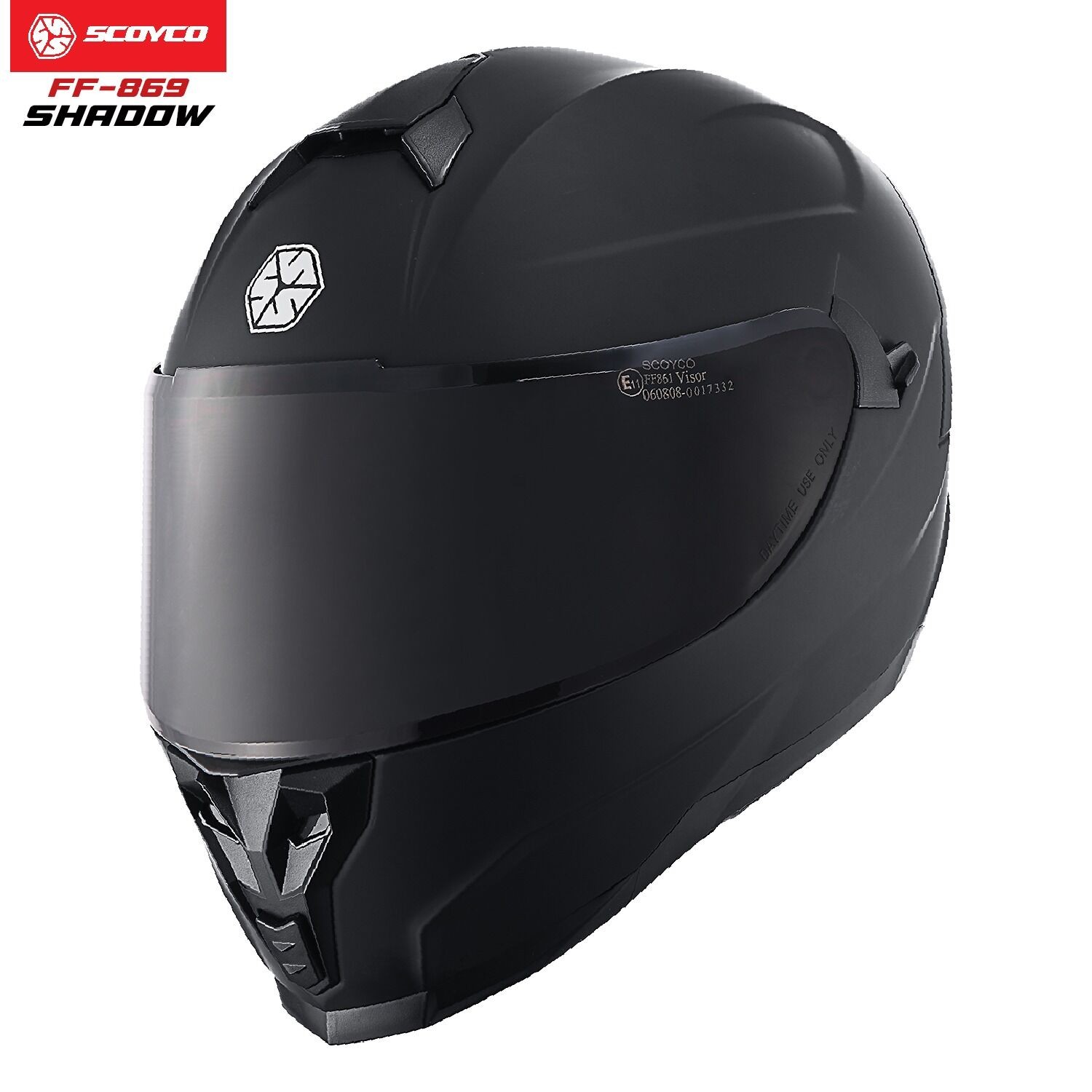  SHADOW Full Face Kask  FF-869  – Güneş Vizörlü, DOT/CE Onaylı, Intercom Uyumlu
