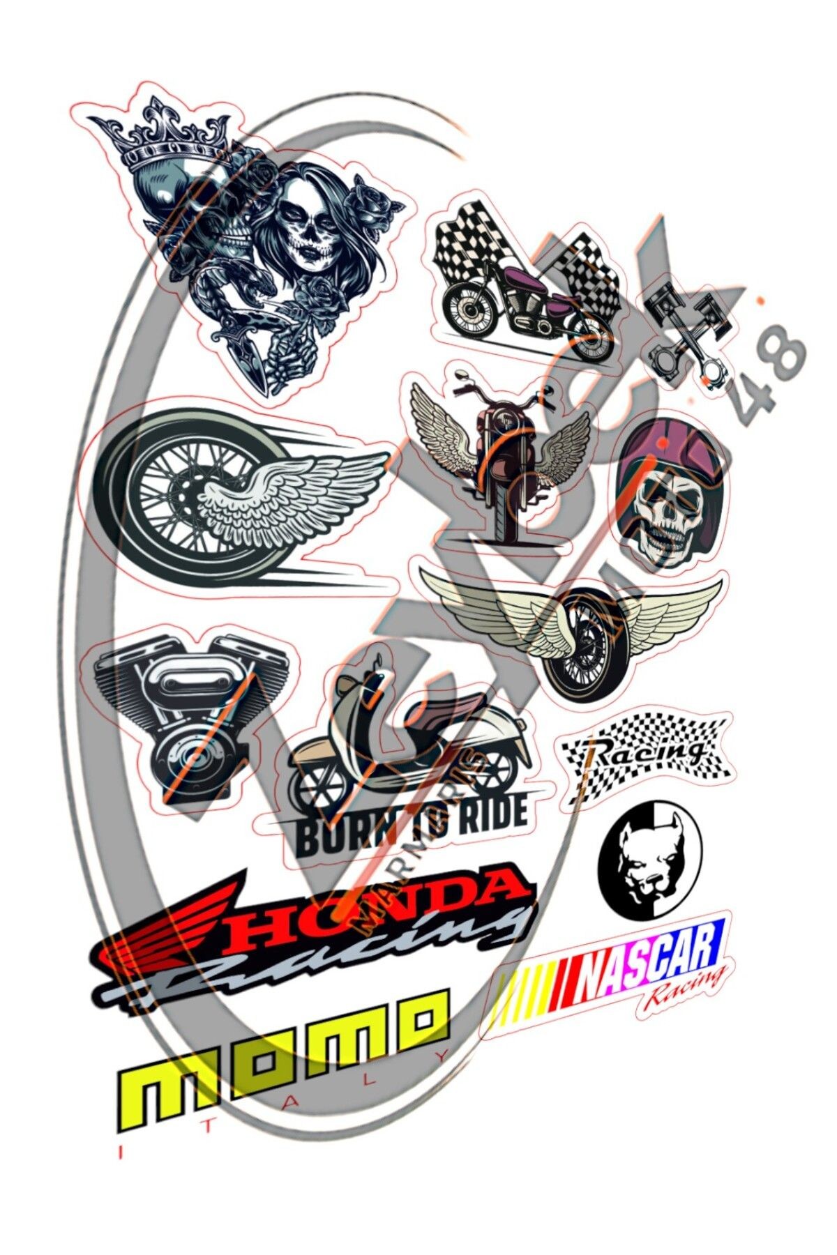 BÜYÜK Sticker CHOPPER - A4 BOY- Motosiklet sticker - Kask sticker - a4 boyut - A kalite stickerlar