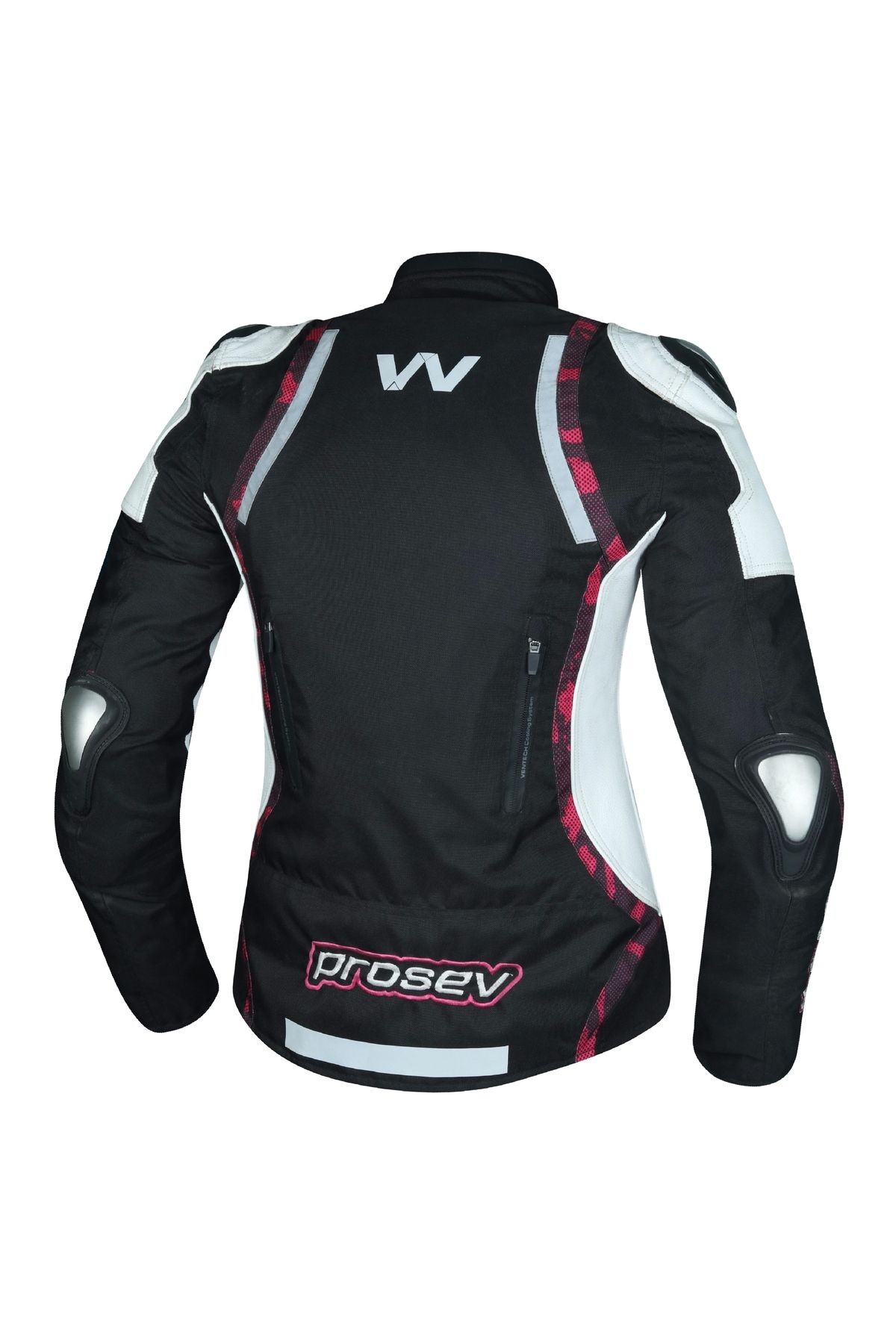 W51A Rose Kadın 4 Mevsim Motosiklet Montu Beyaz