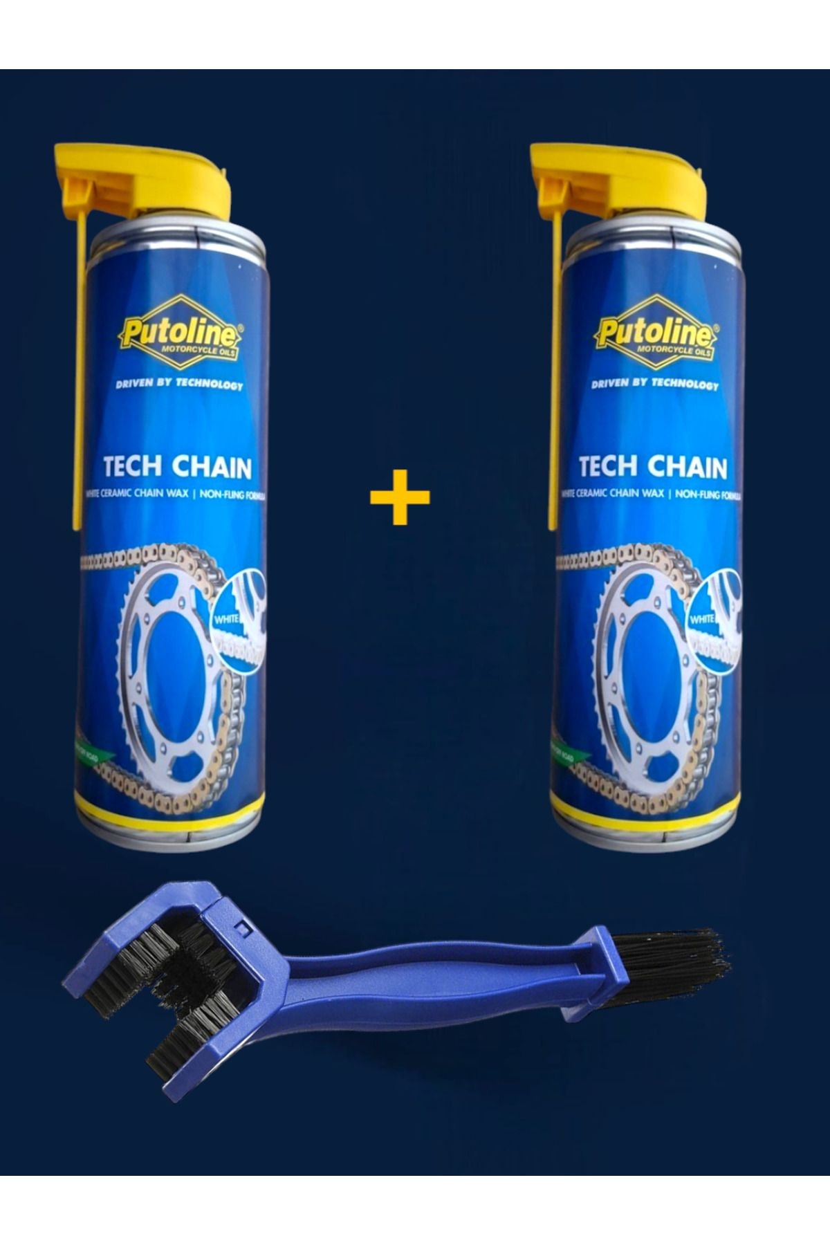 2 Li Tech Chain Zincir Yağı + 1 Zincir Temizleme Fırçası Zincir bakım Seti