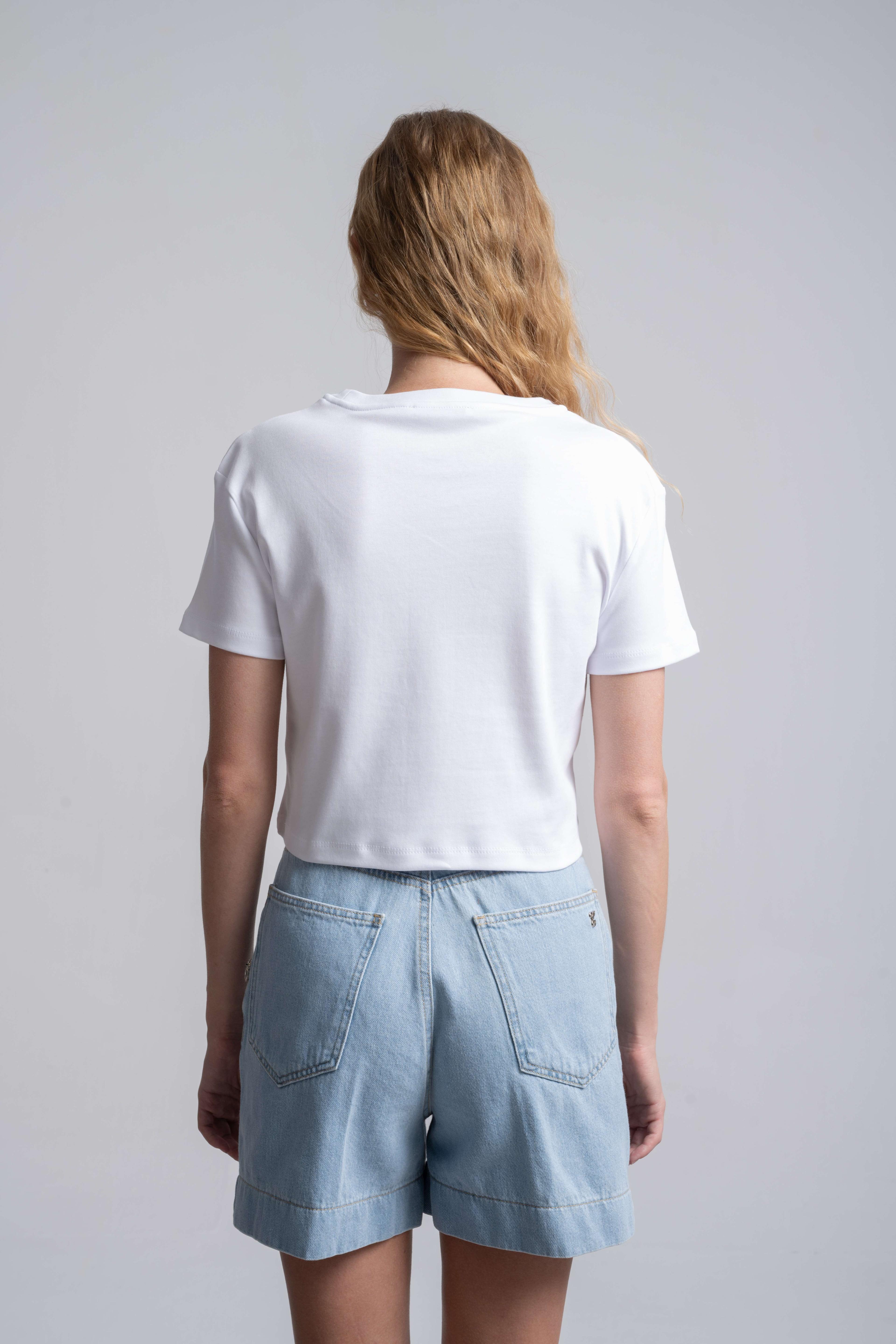 Baskılı Crop T-Shirt