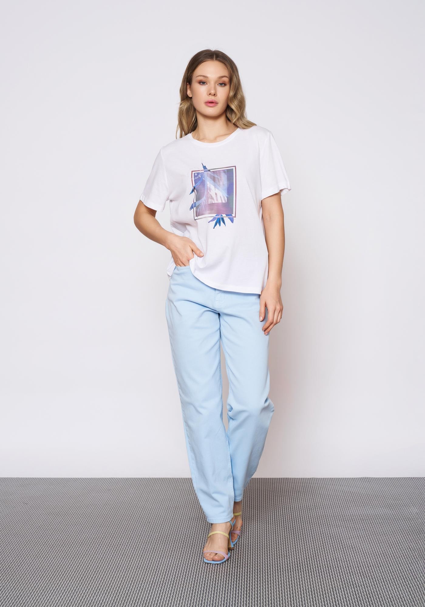 Baskılı Beyaz T-Shirt