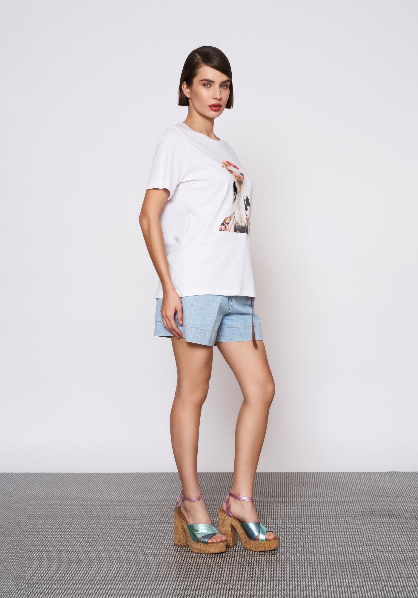 Baskılı Beyaz T-Shirt