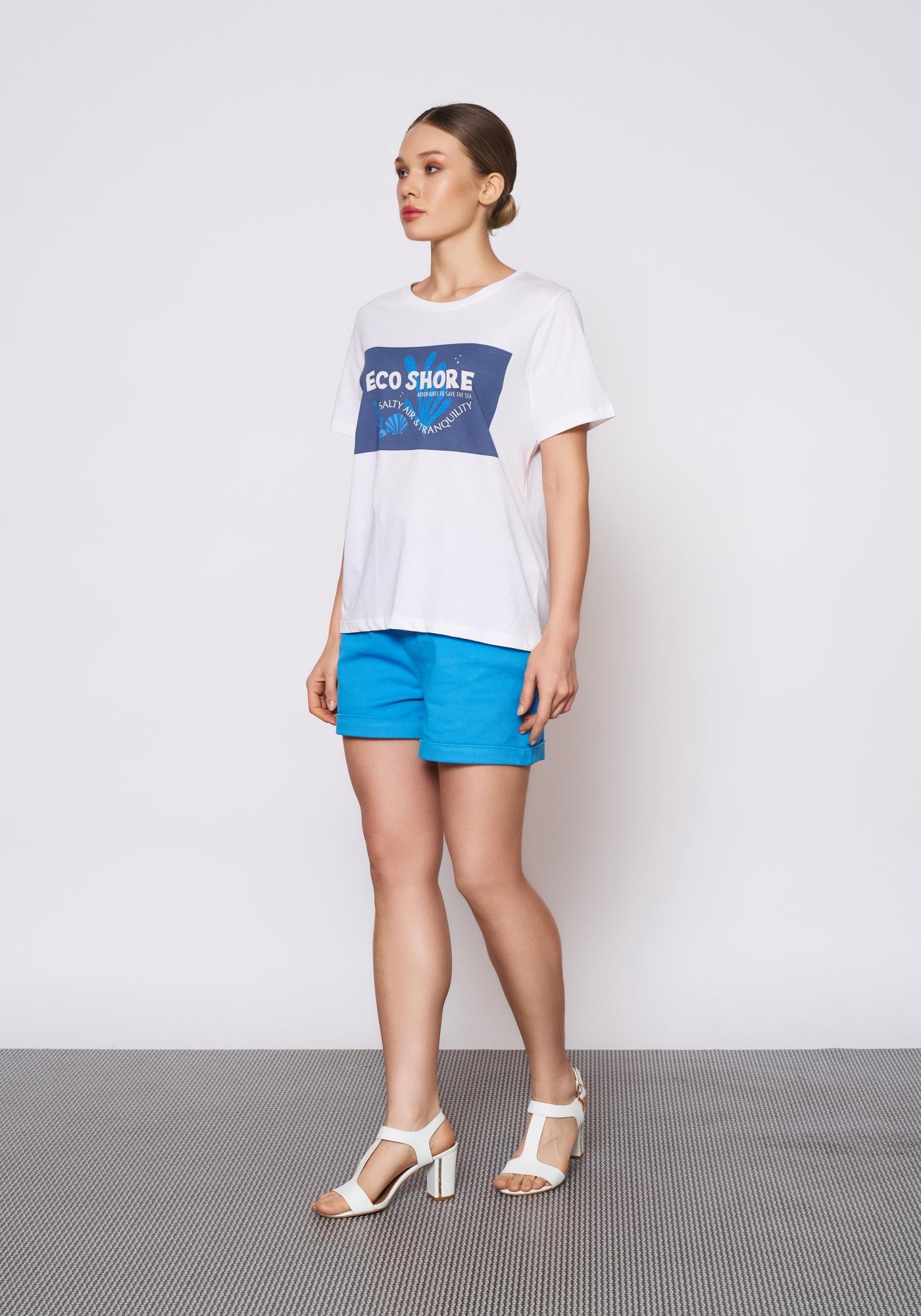 Baskılı Beyaz T-Shirt