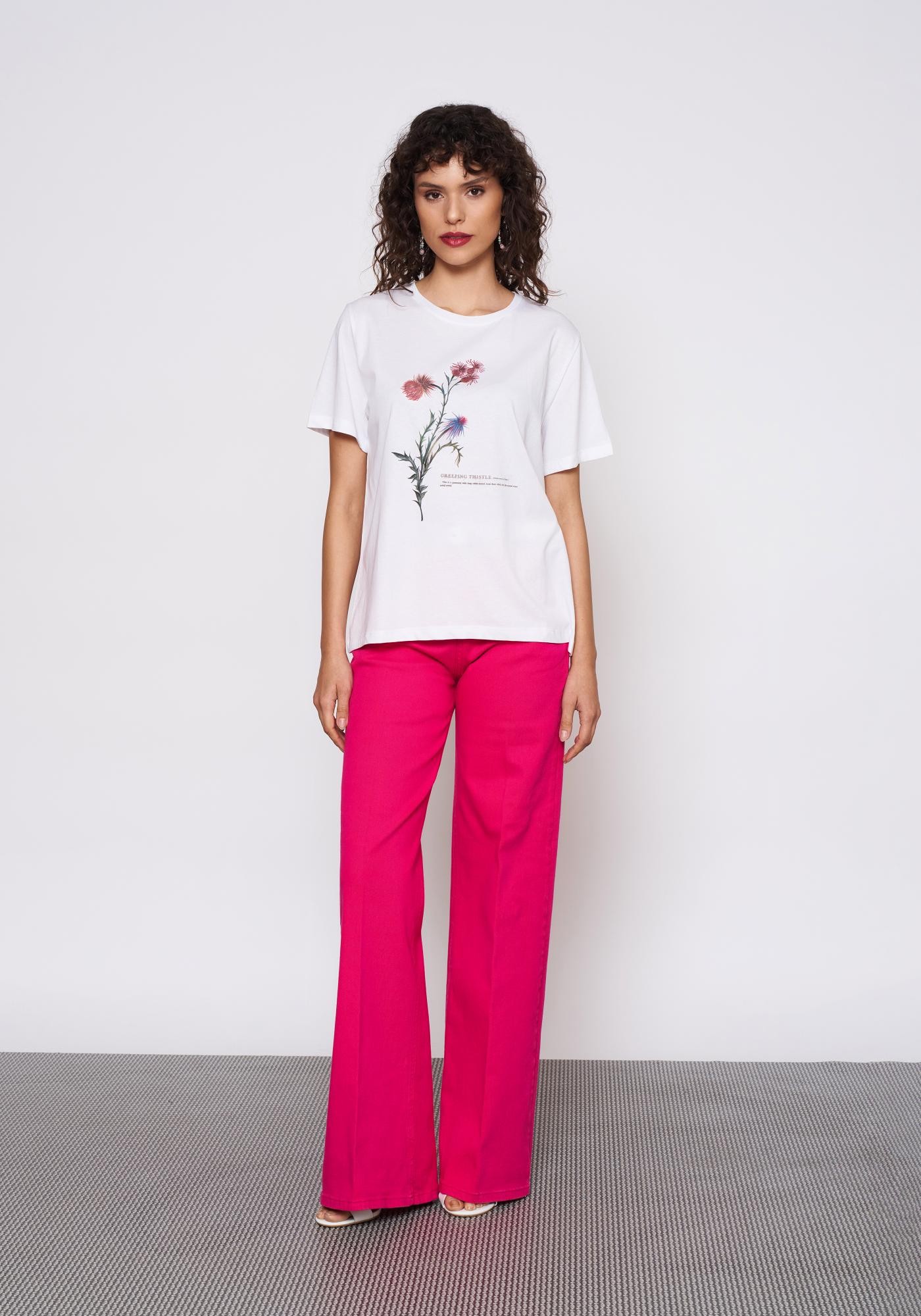 Baskılı Beyaz T-Shirt