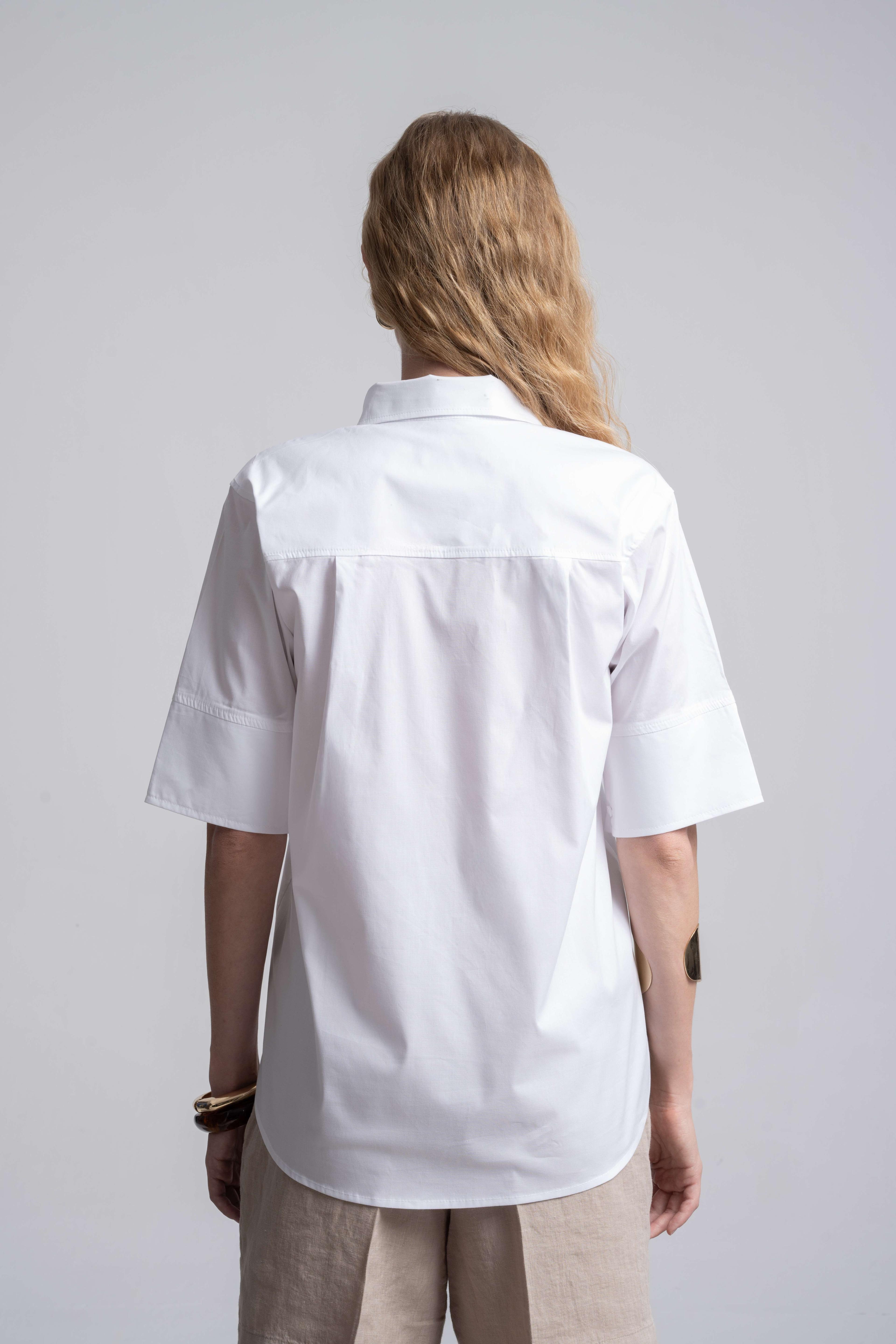Dirsek Kol White Shirt
