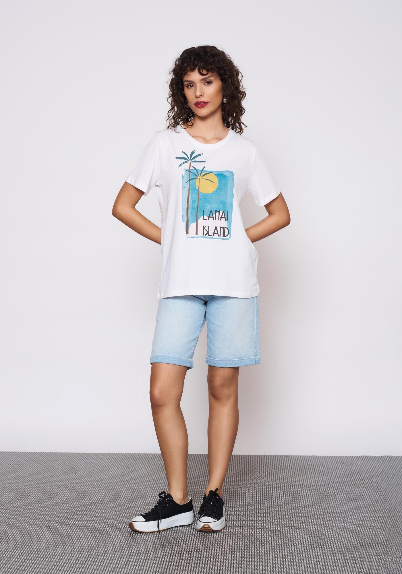 Baskılı Beyaz T-Shirt