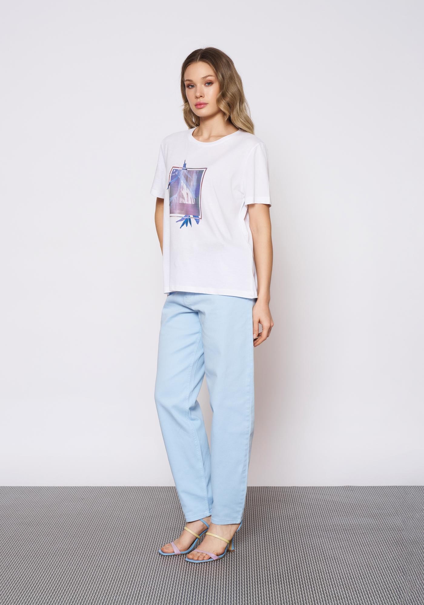 Baskılı Beyaz T-Shirt