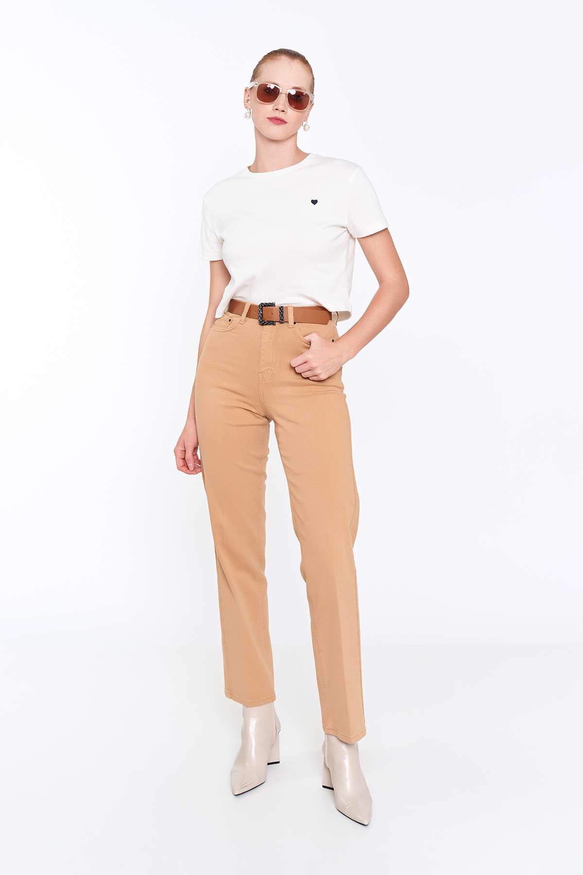Camel Denim Pantolon