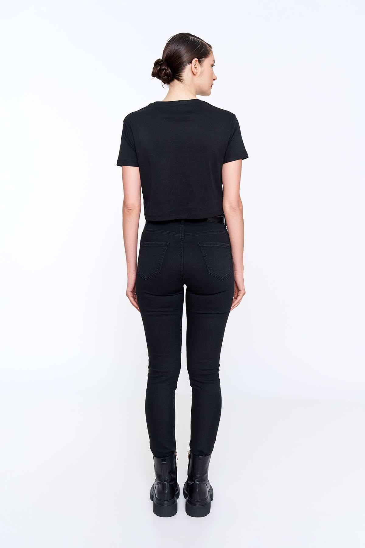 Siyah Violet Denim Pantolon