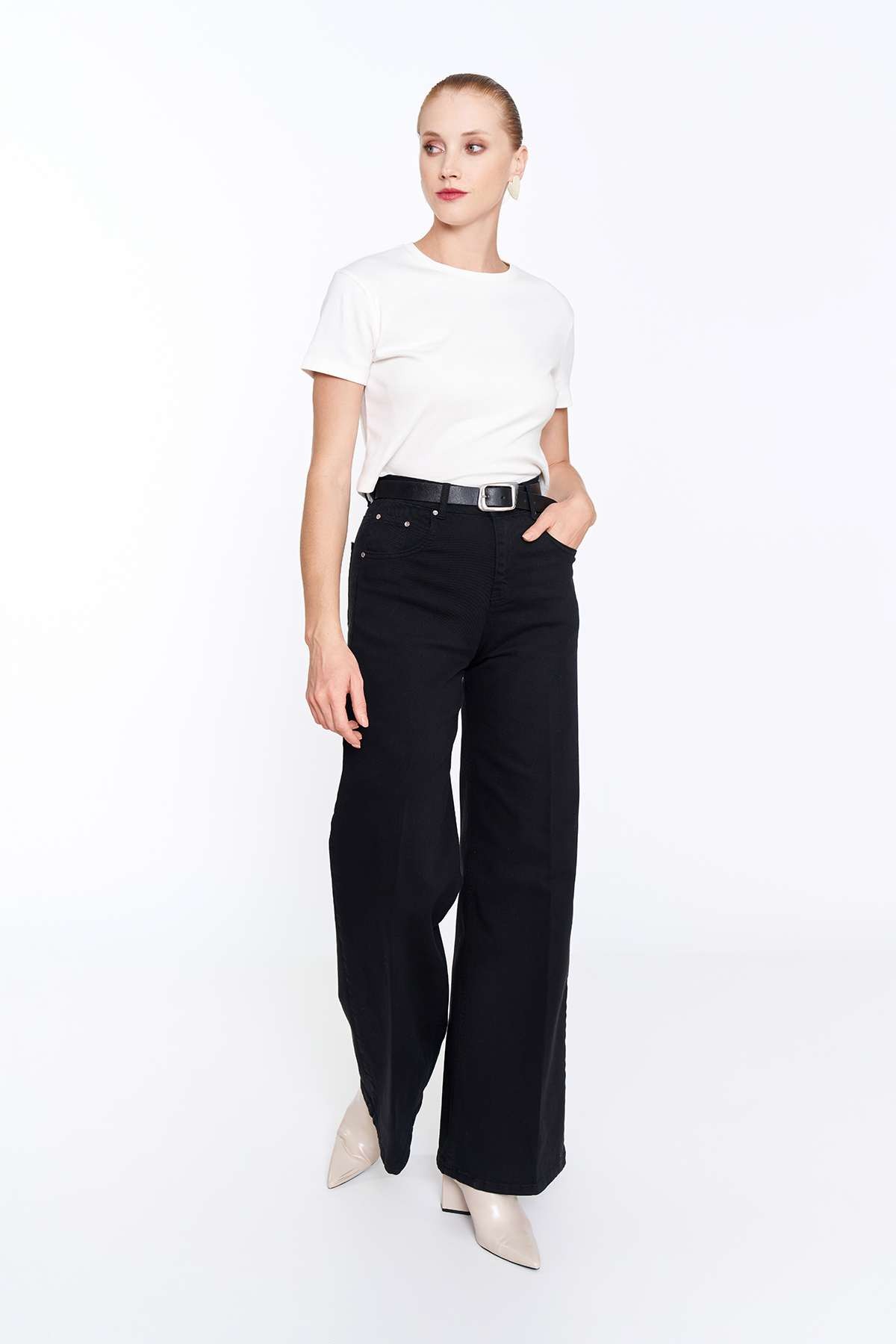 Siyah Lisa Denim Pantolon