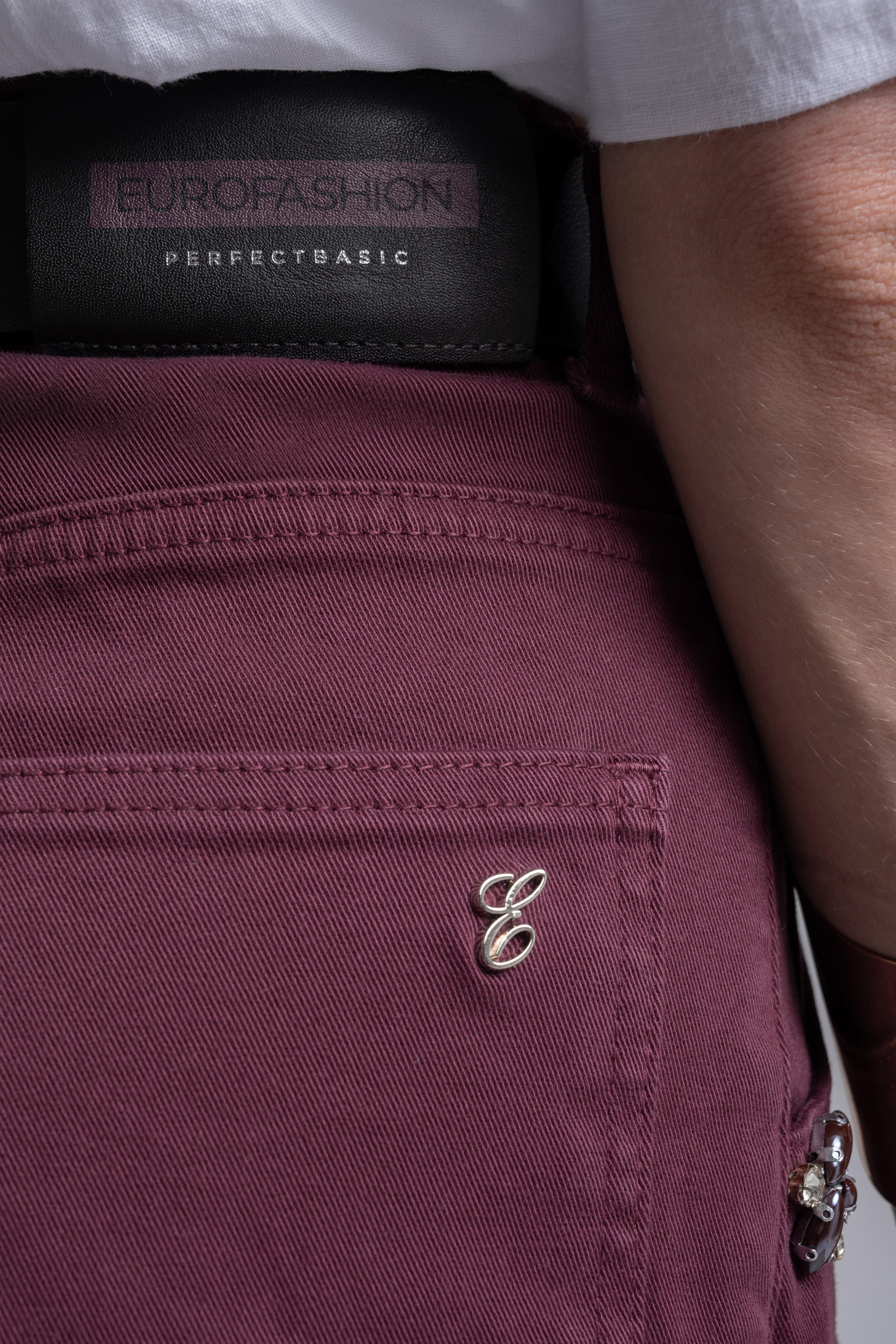 Bordo Denim Mini Şort