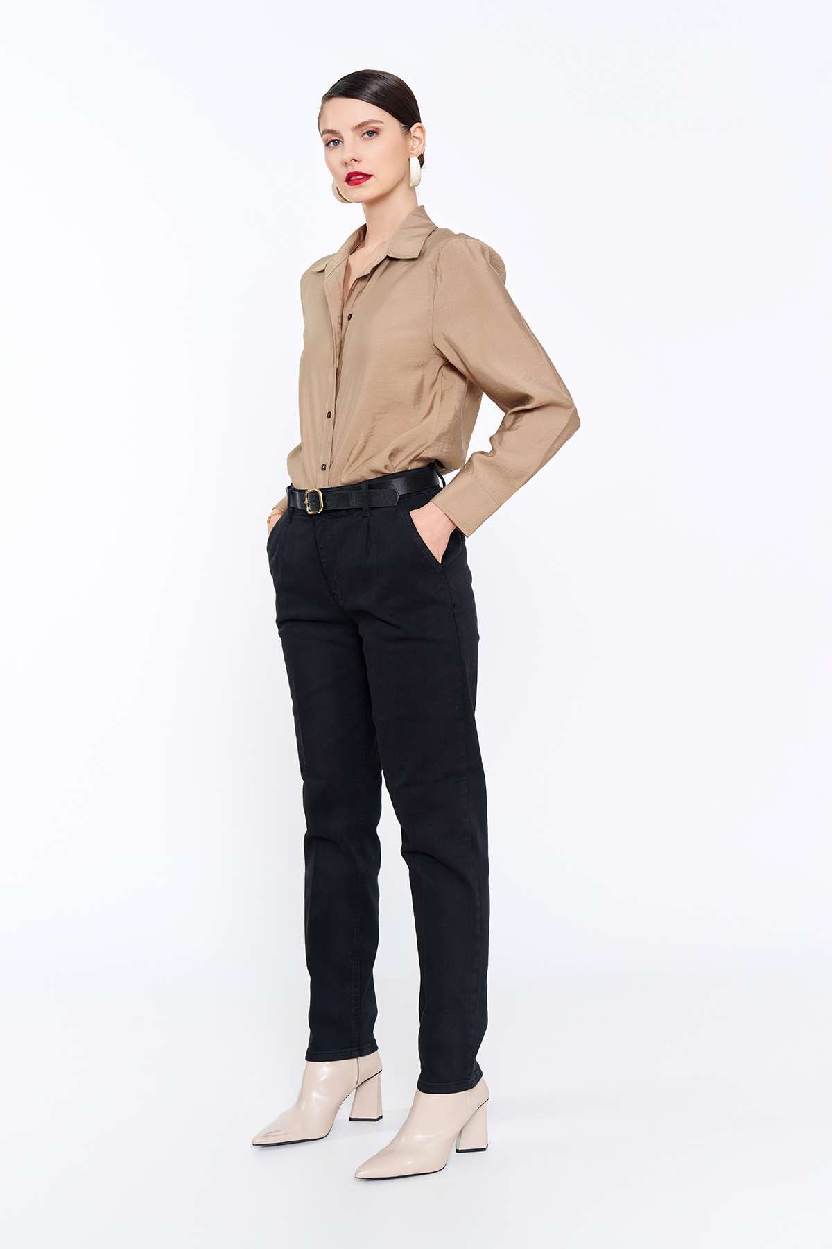 Siyah Chino Denim Pantolon