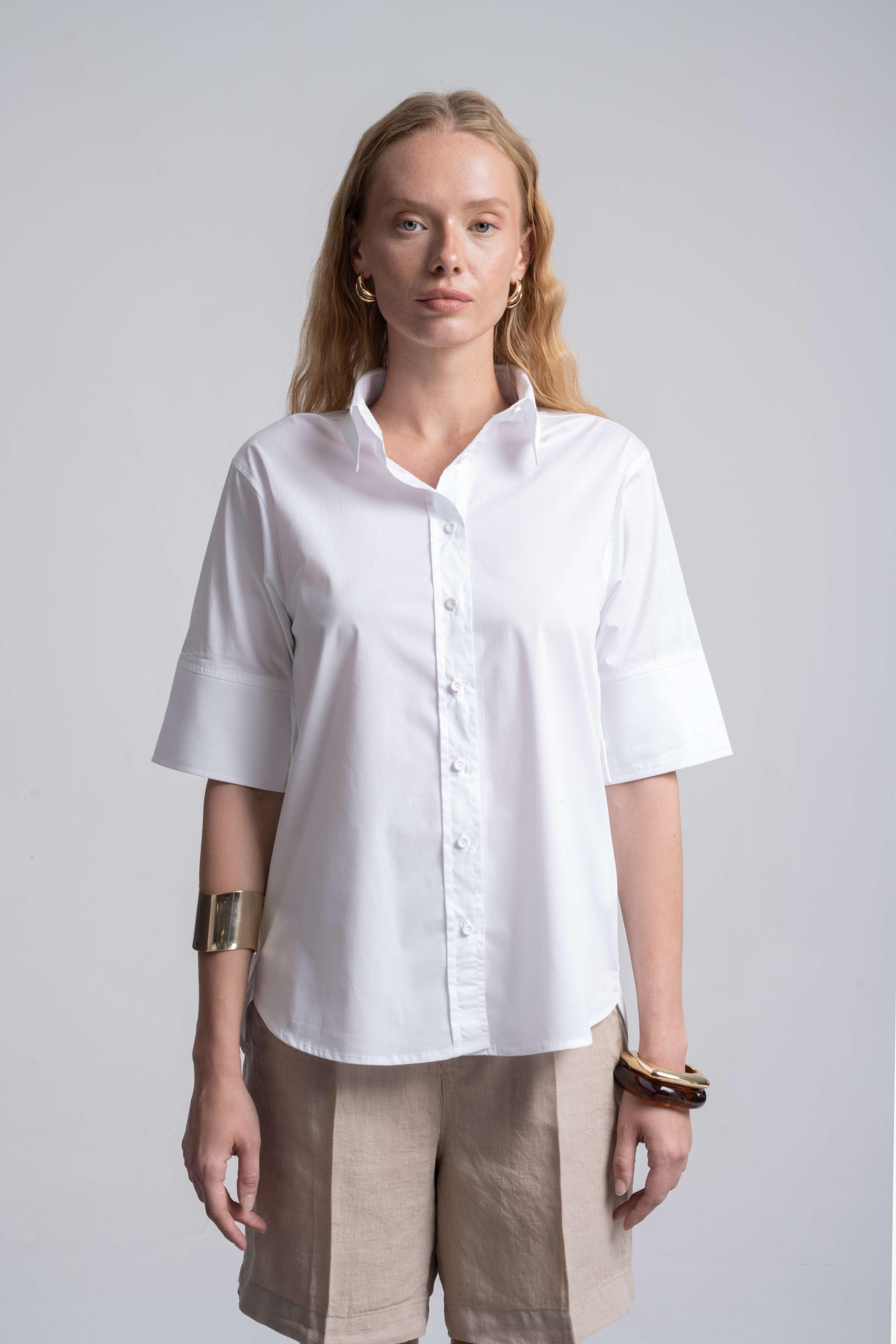 Dirsek Kol White Shirt