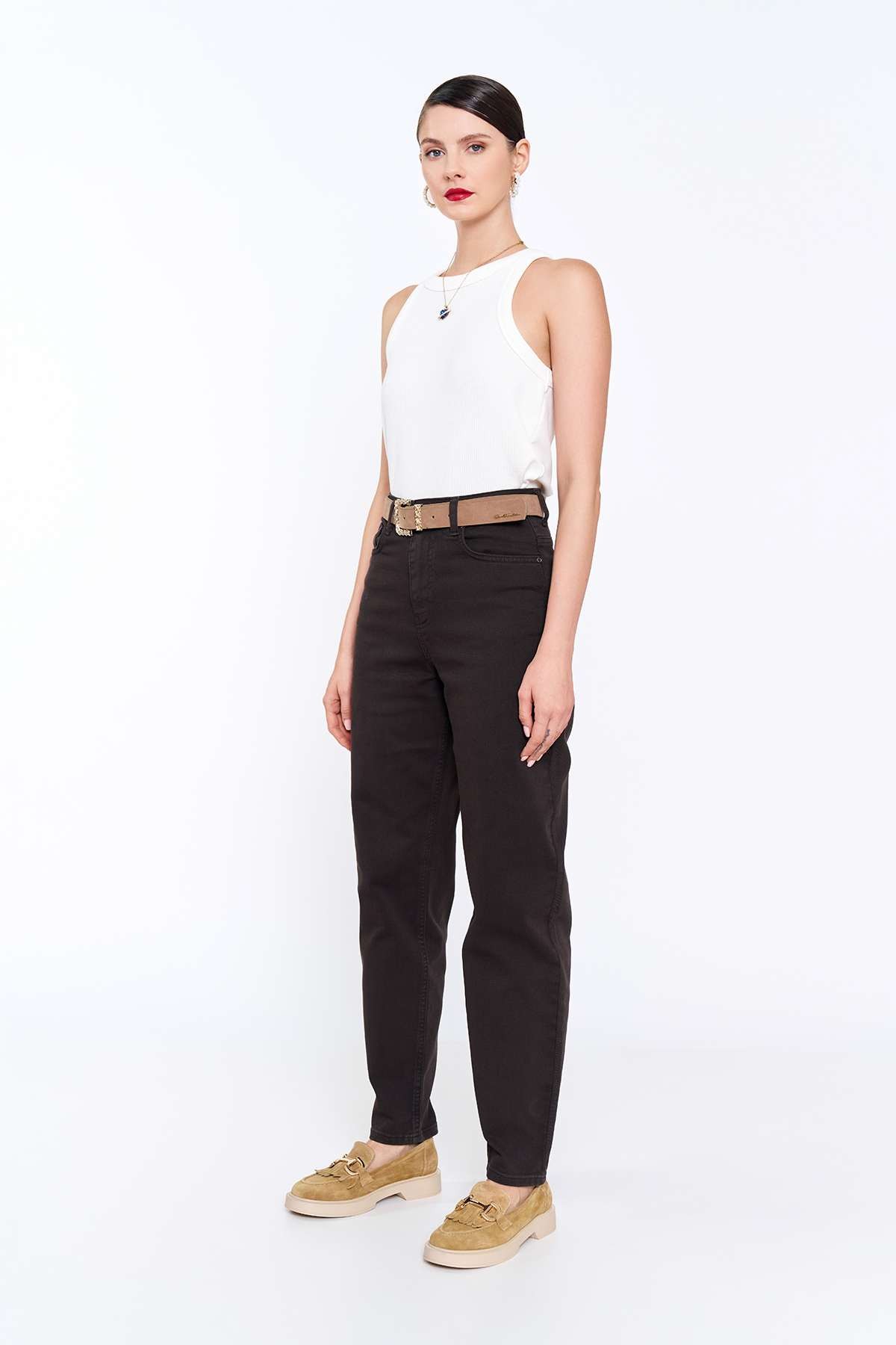 Kahverengi Lena Denim Pantolon