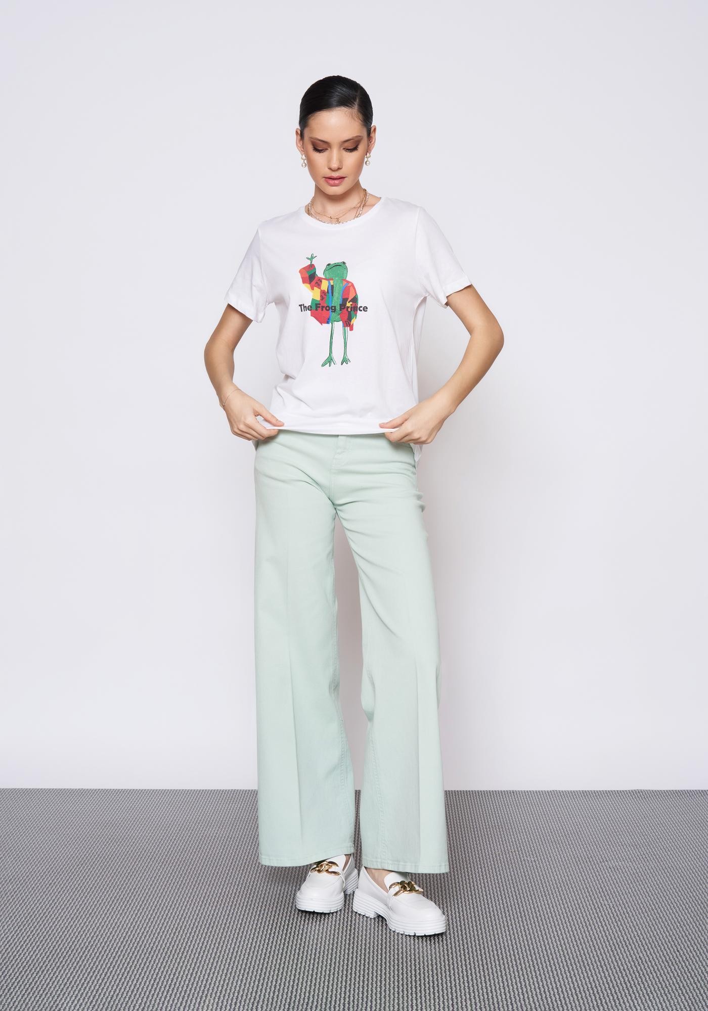 Baskılı Beyaz T-Shirt
