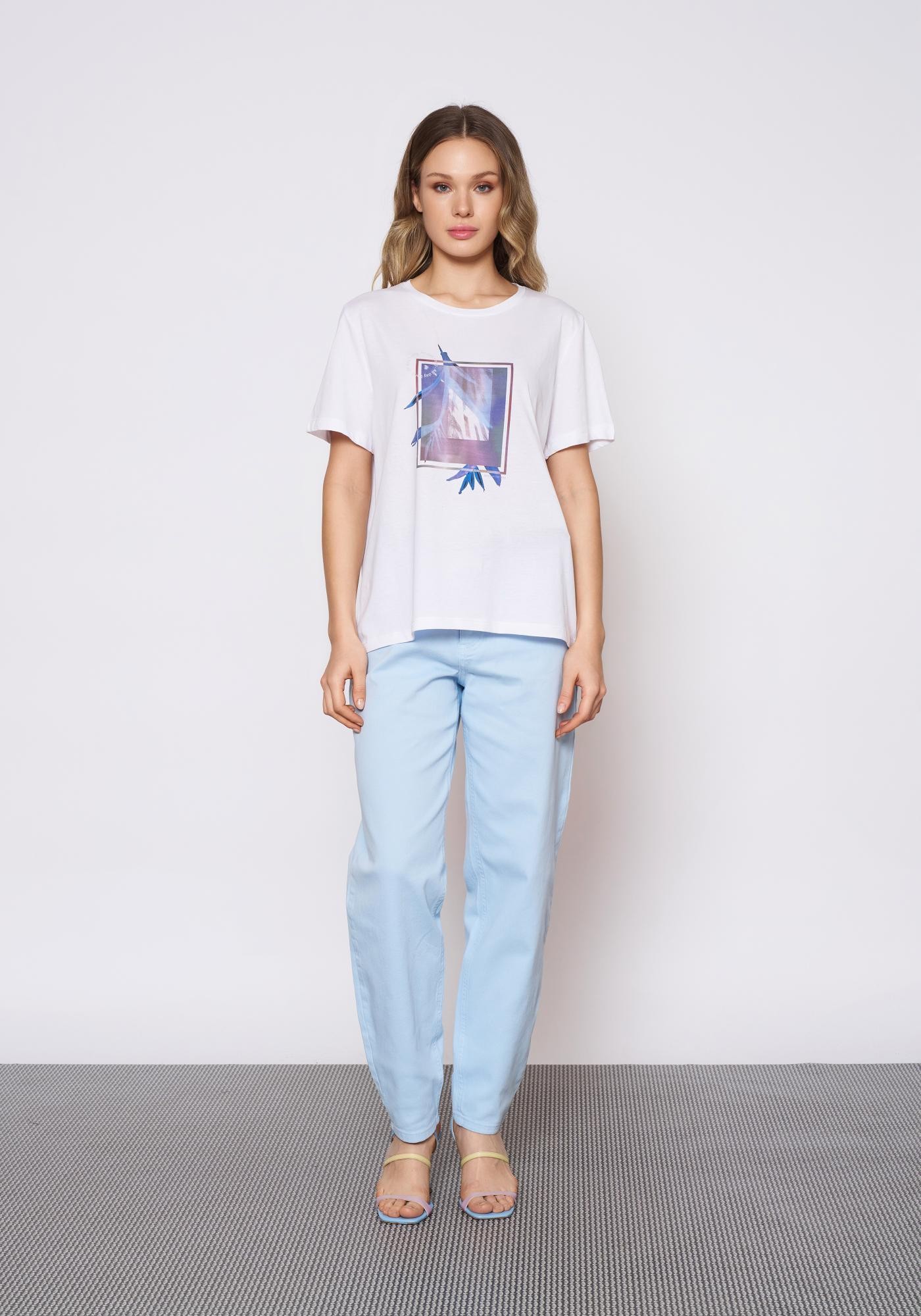 Baskılı Beyaz T-Shirt