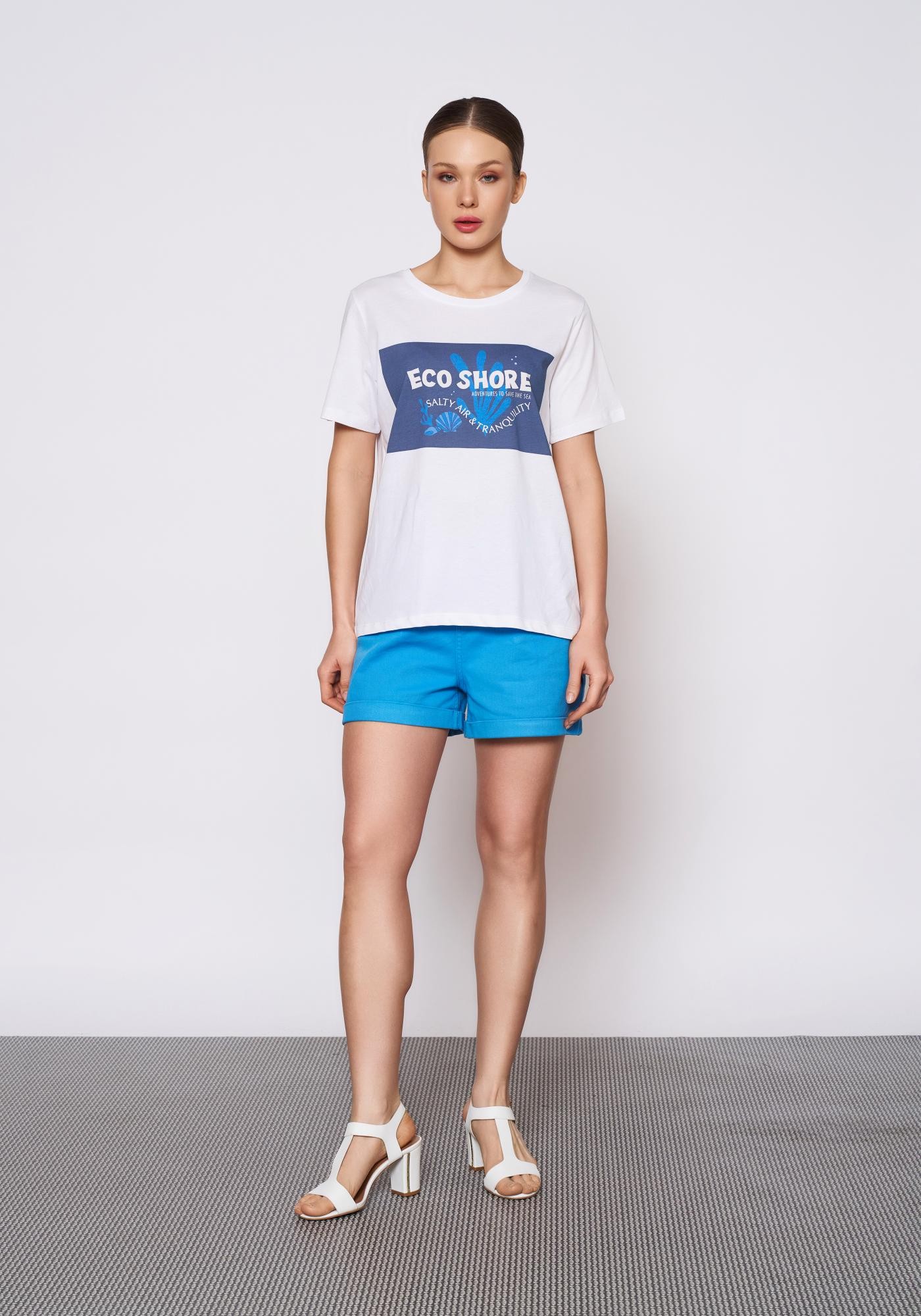 Baskılı Beyaz T-Shirt