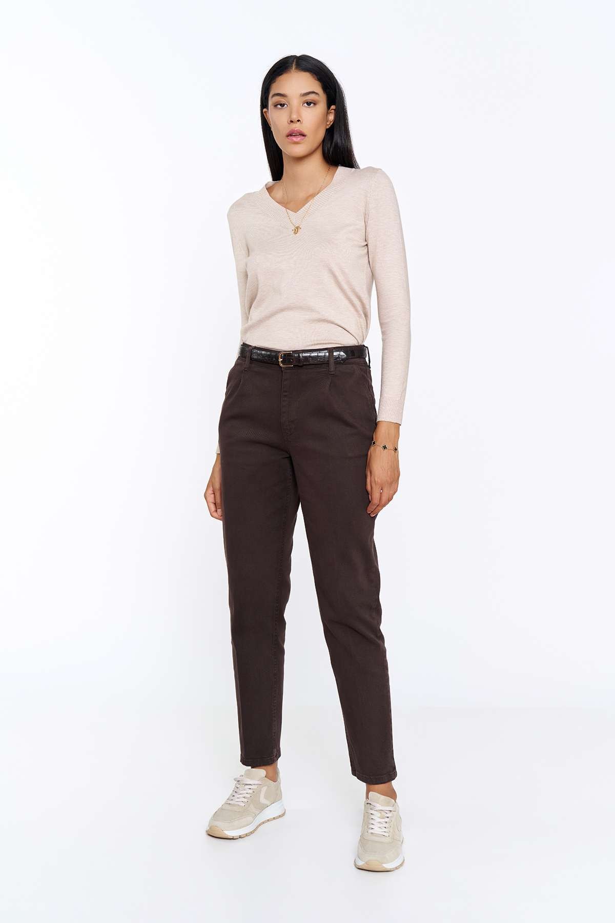 Kahverengi Chino Denim Pantolon