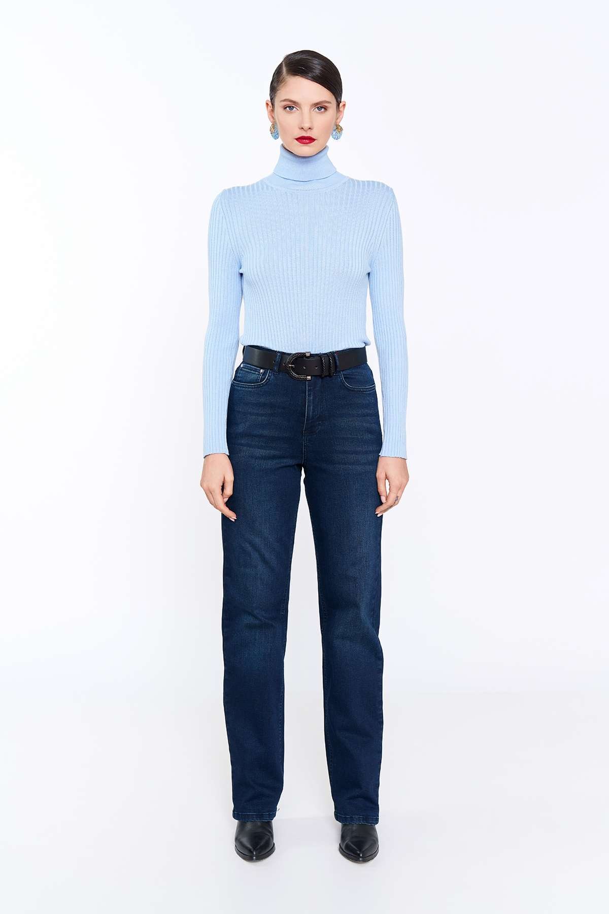 Lacivert Mom Jean