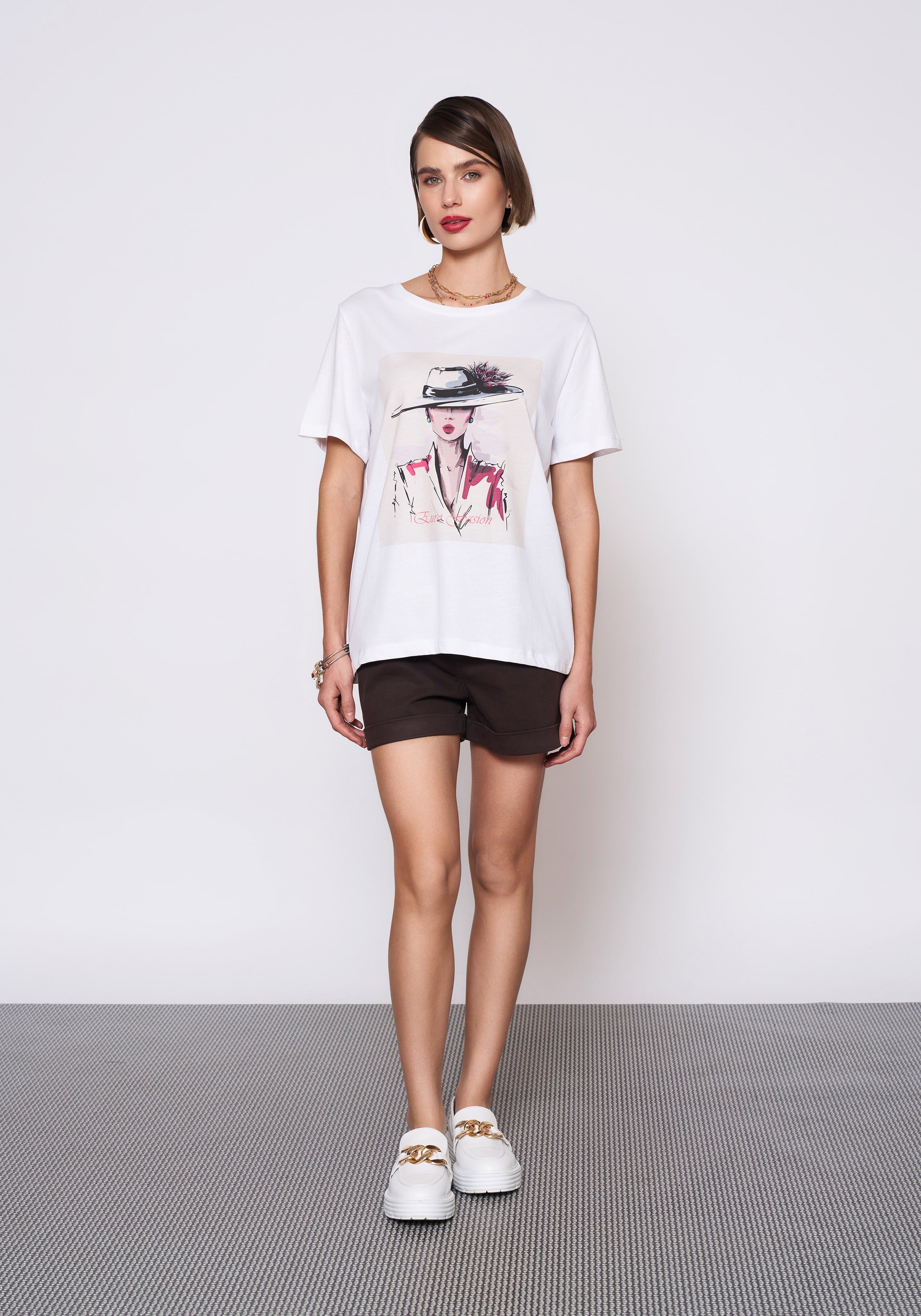 Baskılı Beyaz T-Shirt