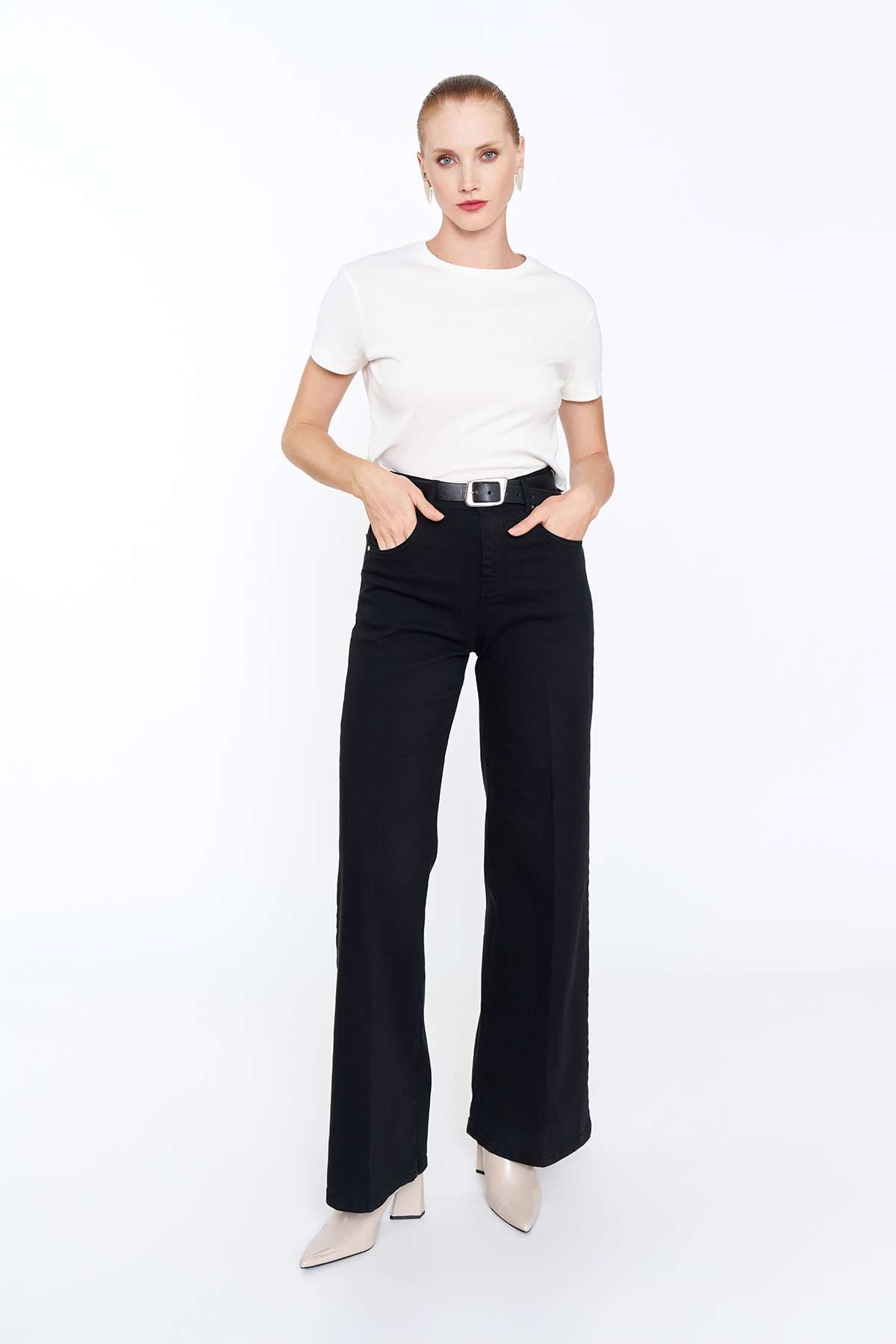 Siyah Lisa Denim Pantolon