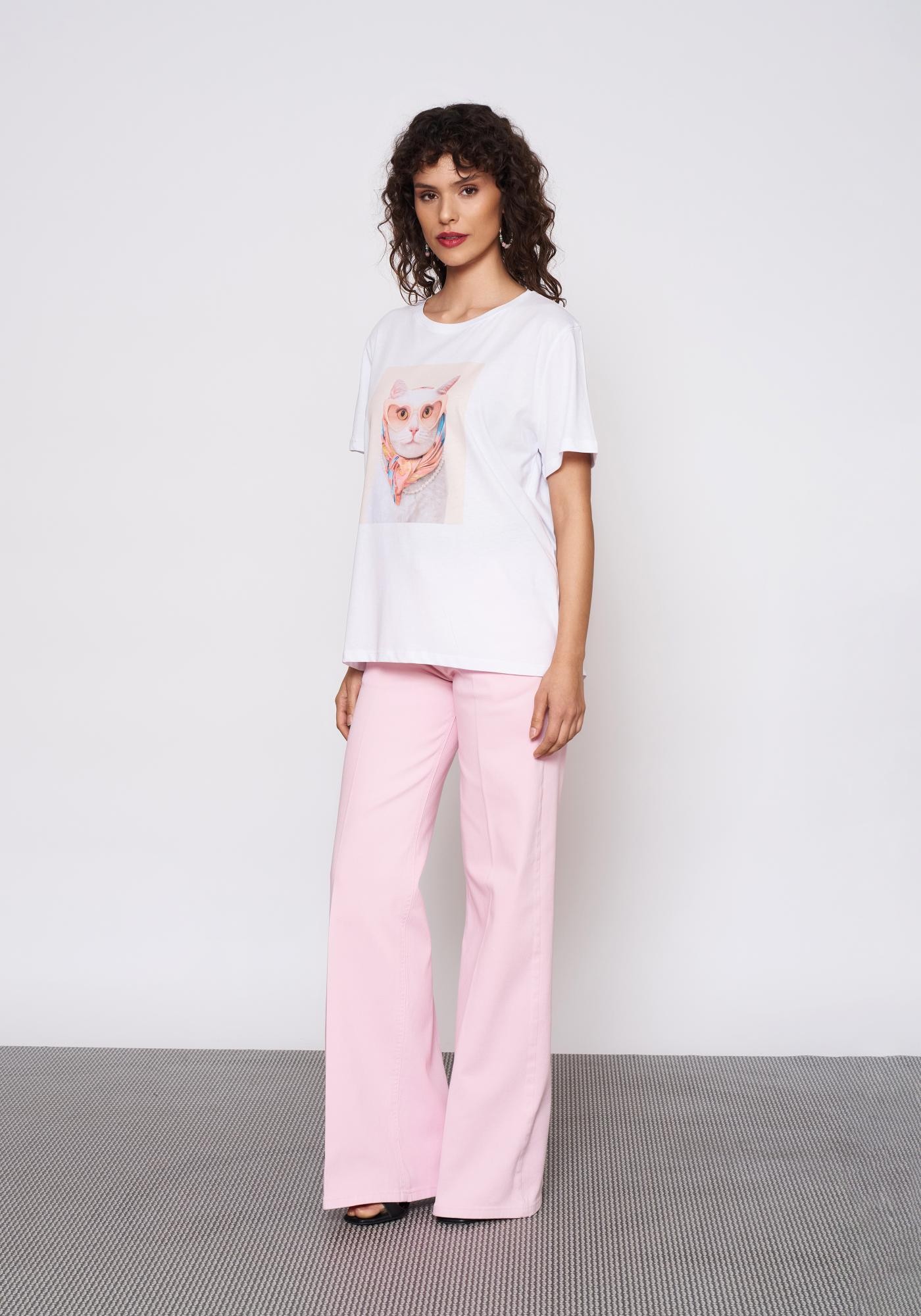 Baskılı Beyaz T-Shirt