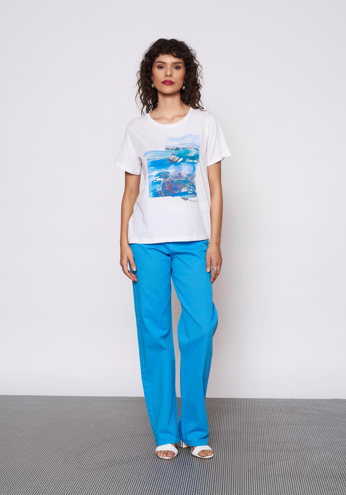 Baskılı Beyaz T-Shirt