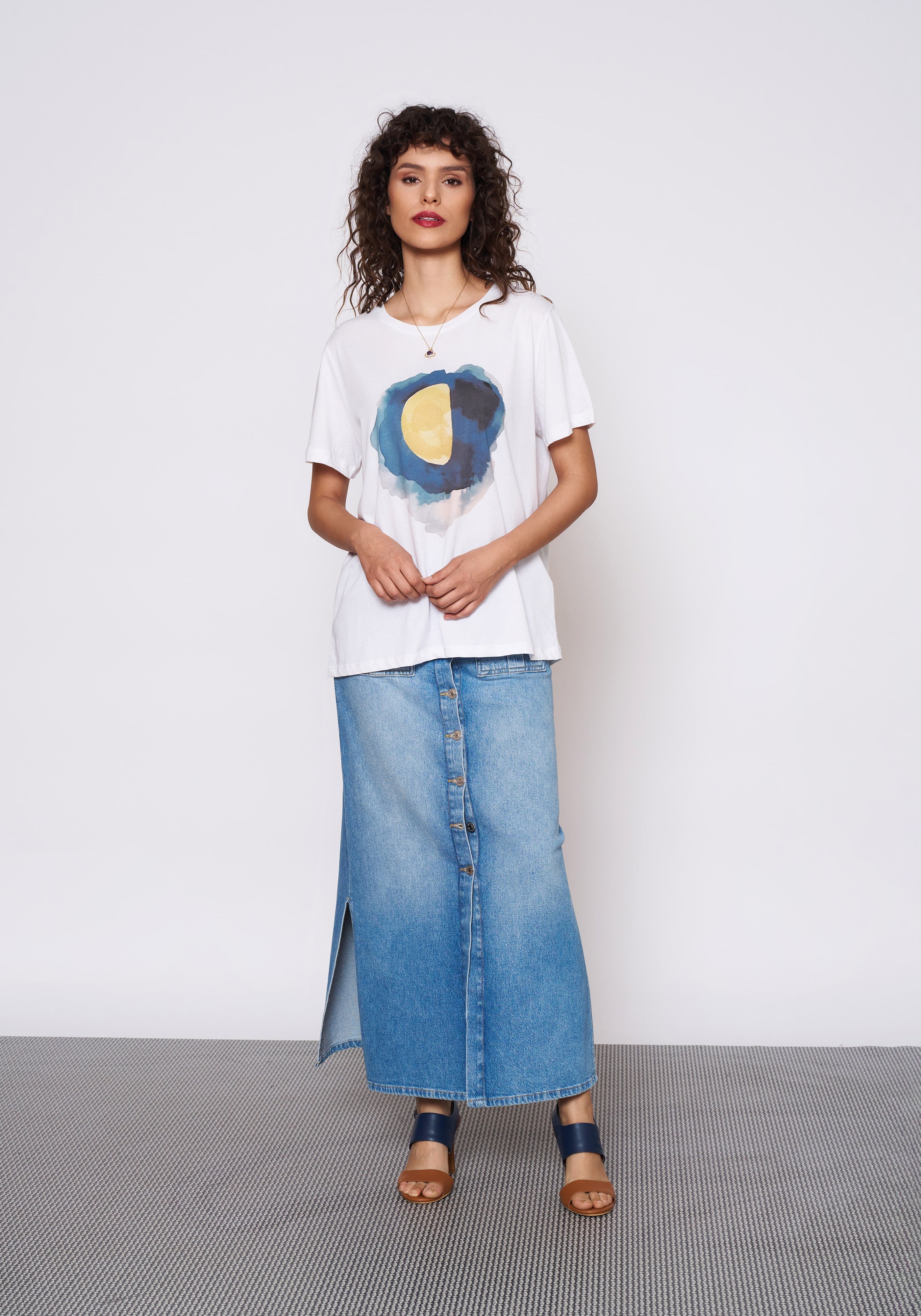 Baskılı Beyaz T-Shirt