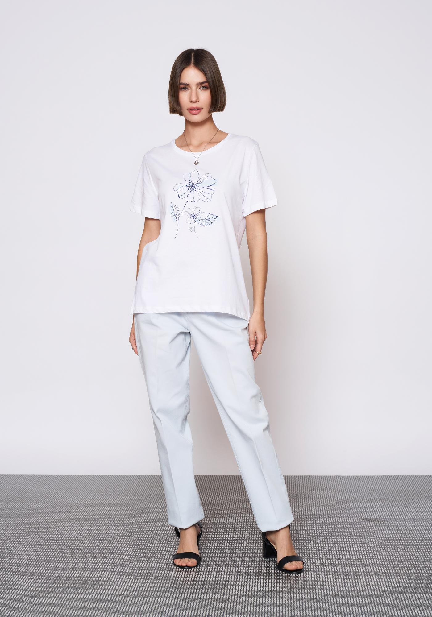 Baskılı White T-Shirt