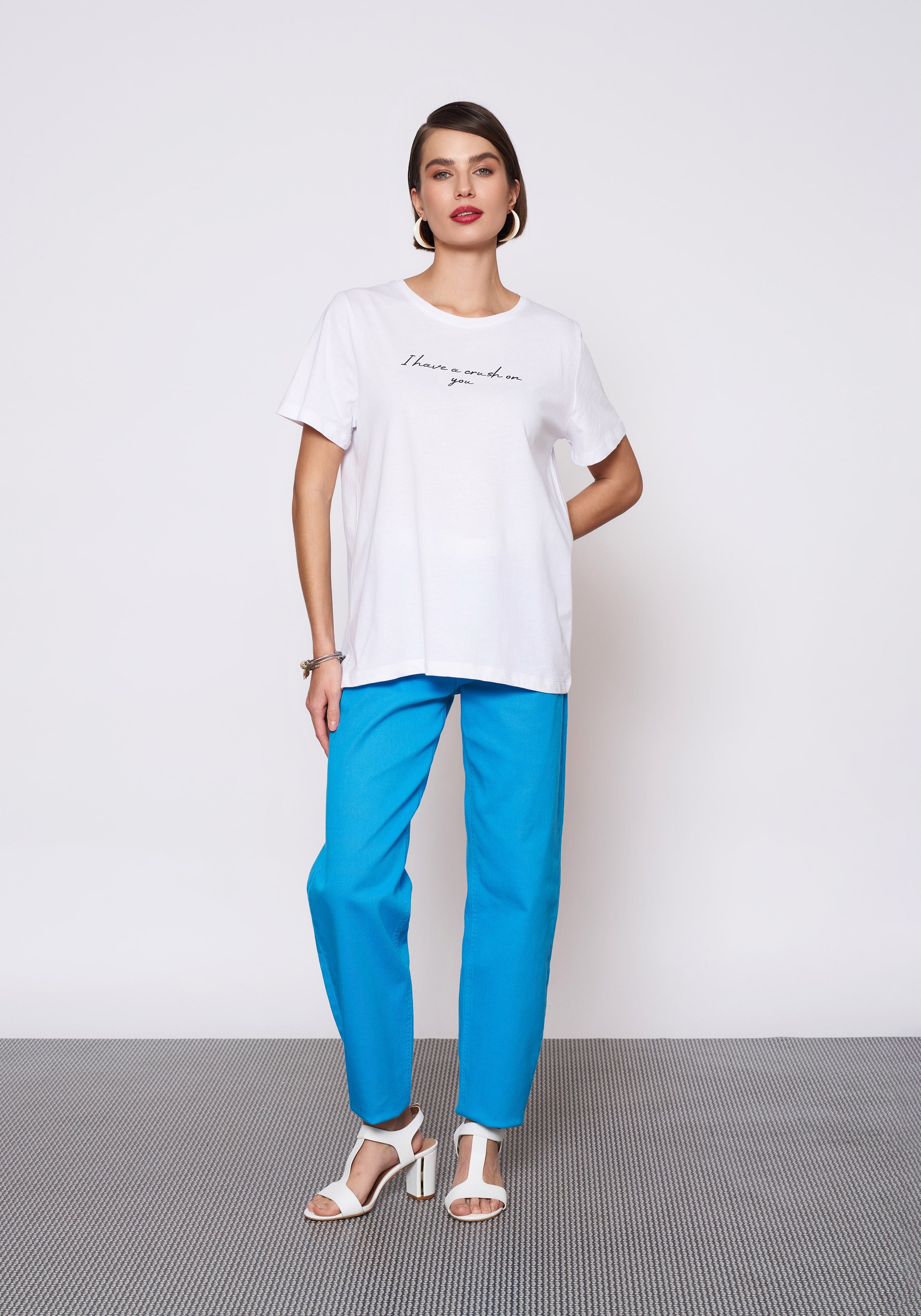 Baskılı Beyaz T-Shirt