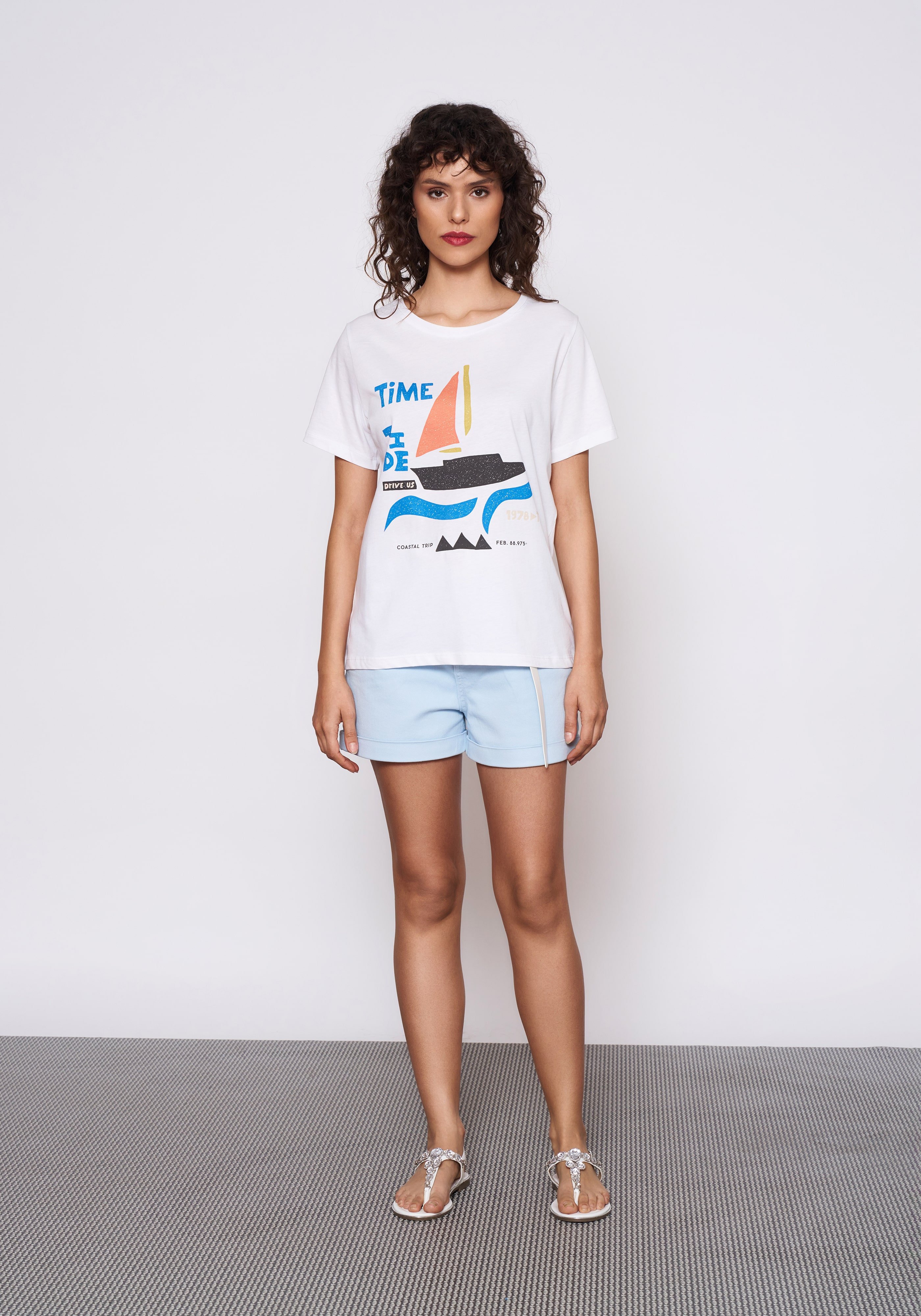 Baskılı Beyaz T-Shirt