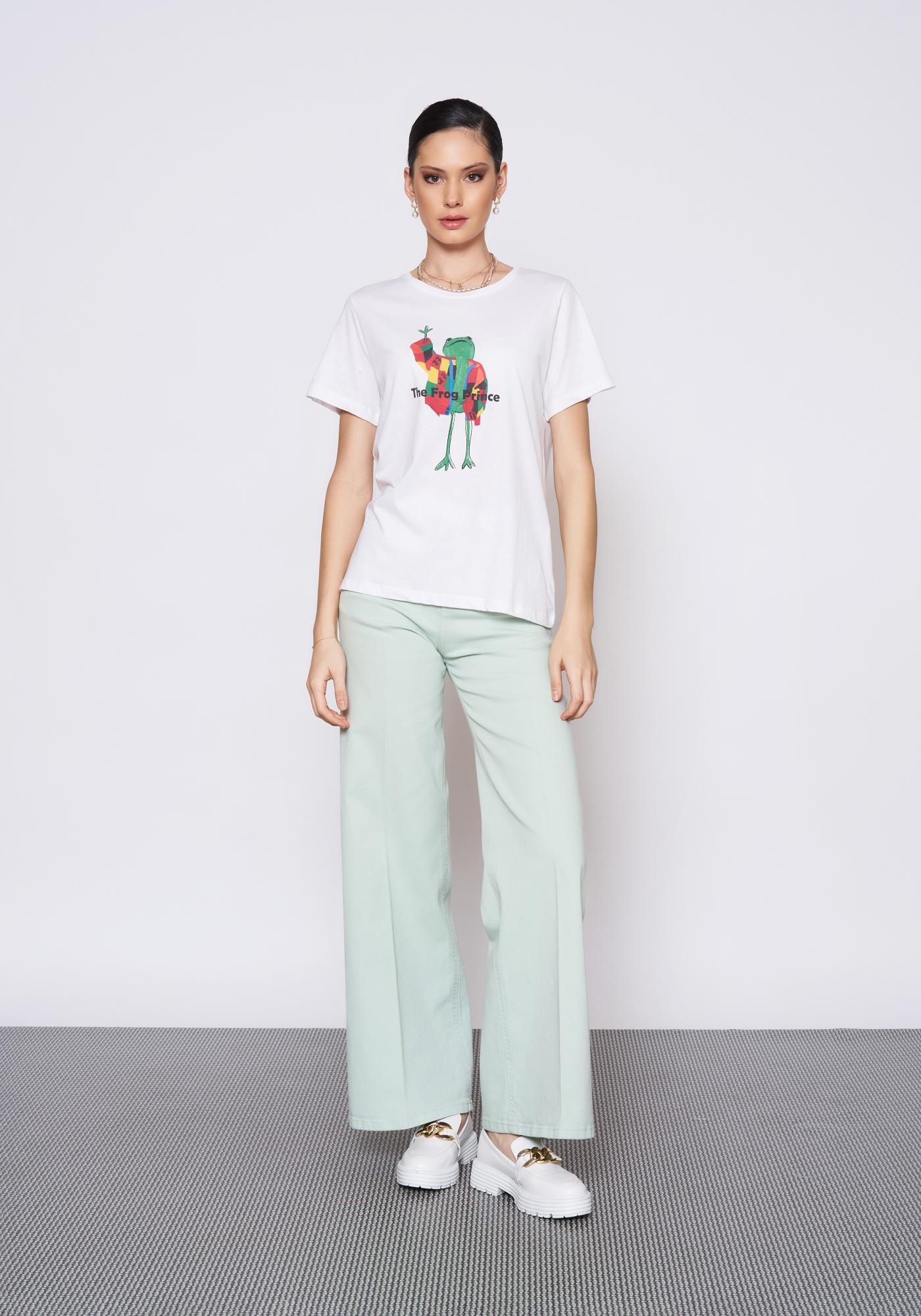 Baskılı Beyaz T-Shirt