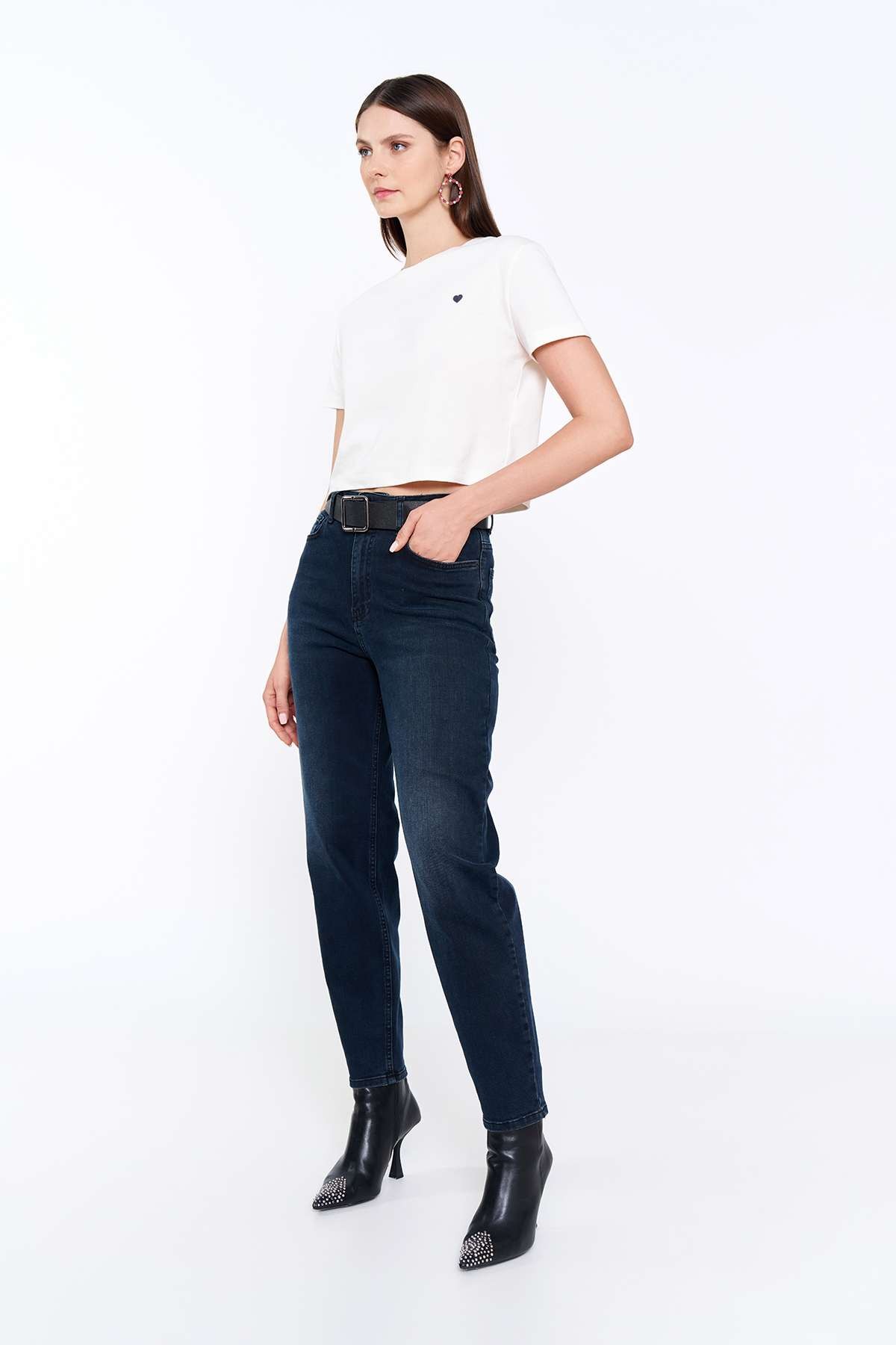 Lacivert Mom Jean
