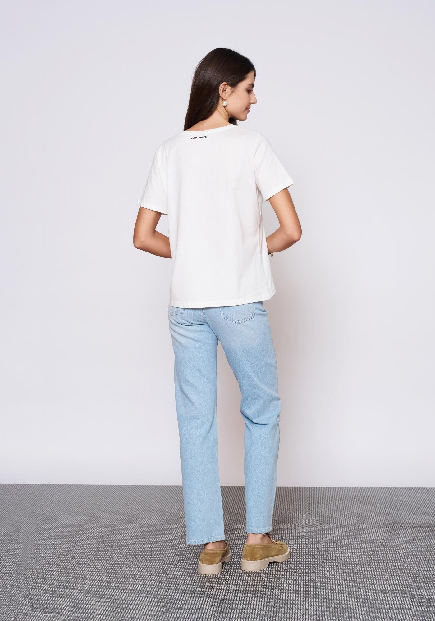 Baskılı Beyaz T-Shirt