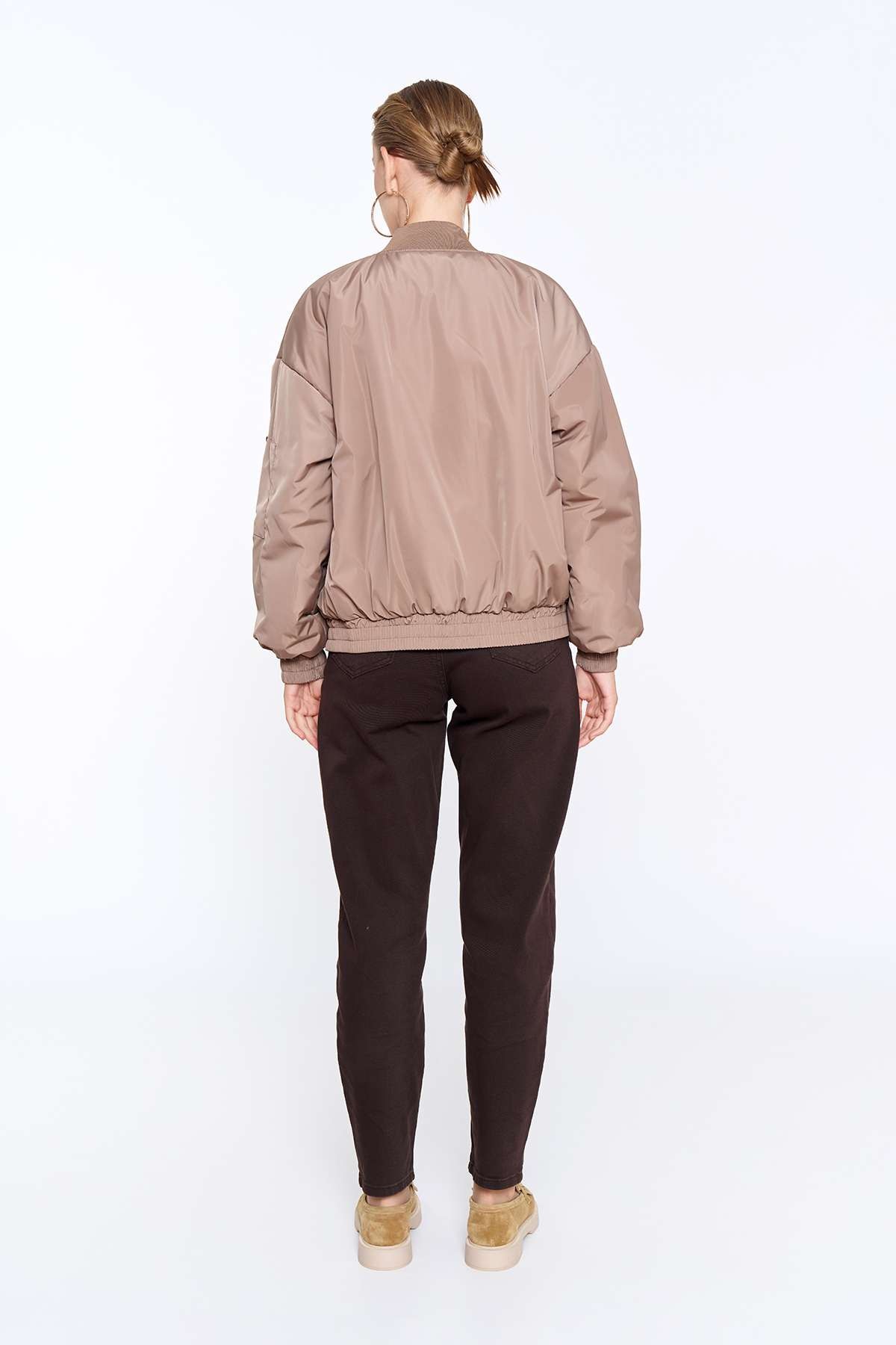 Bej Bomber Ceket