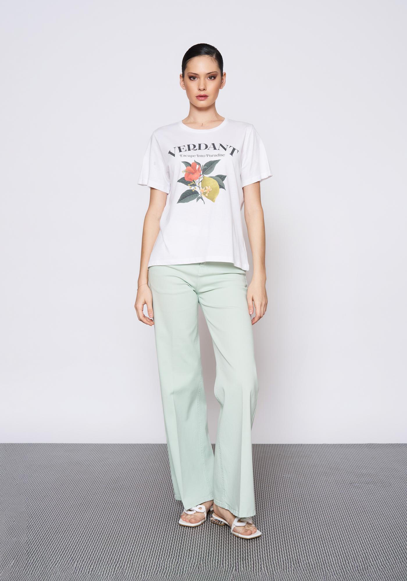 Baskılı White T-Shirt