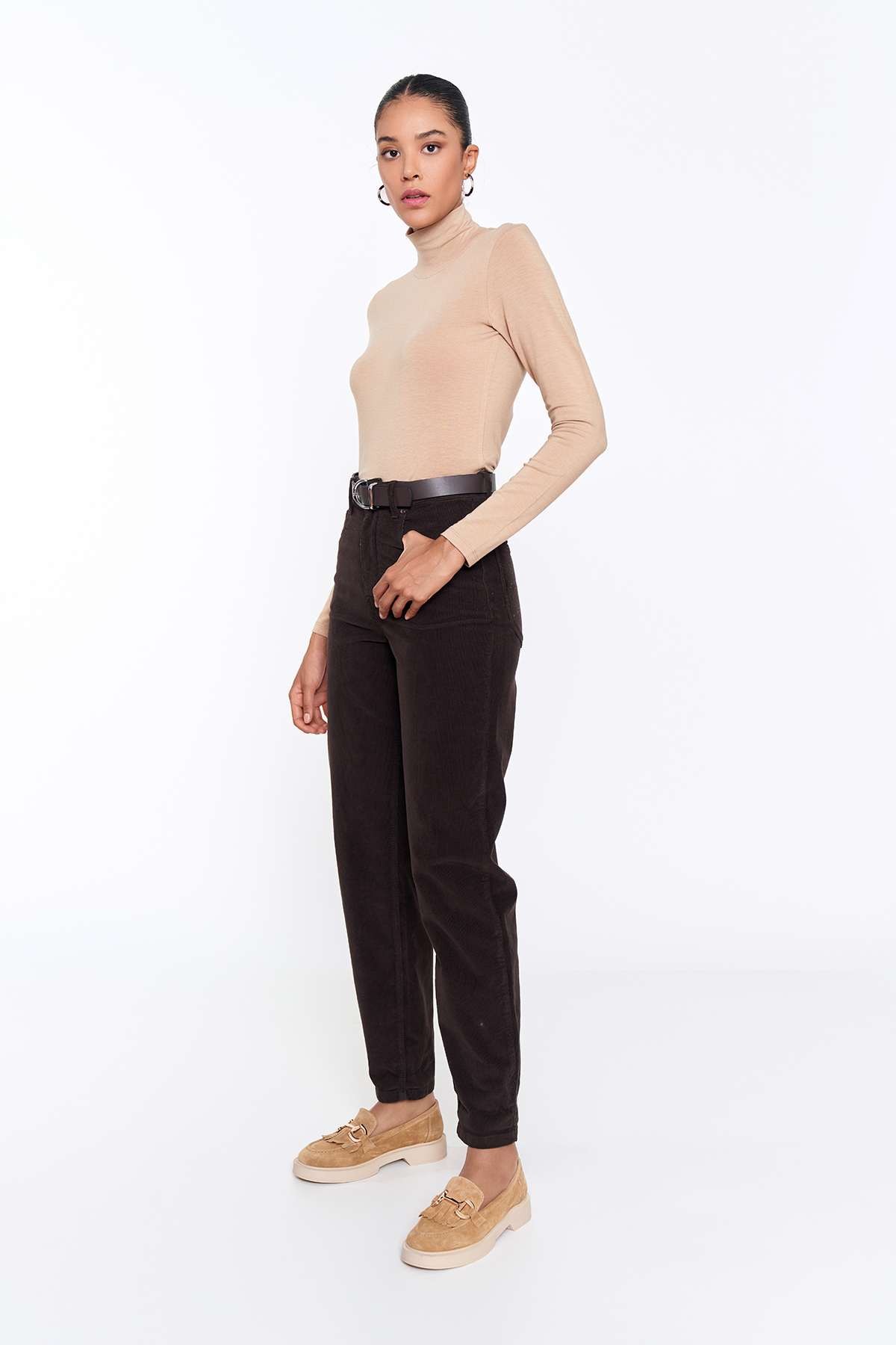 Kahverengi Lena Denim Pantolon