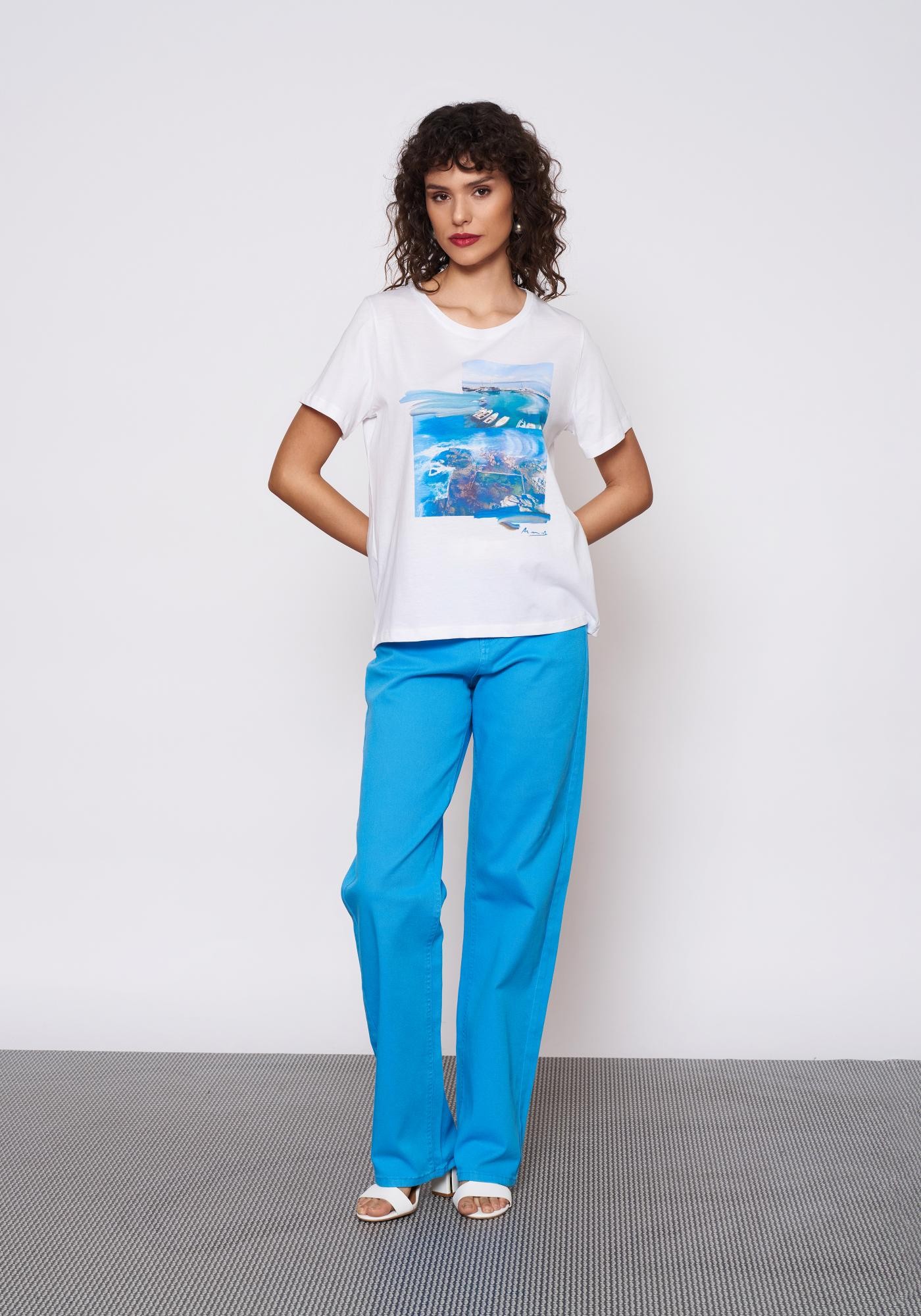 Baskılı Beyaz T-Shirt