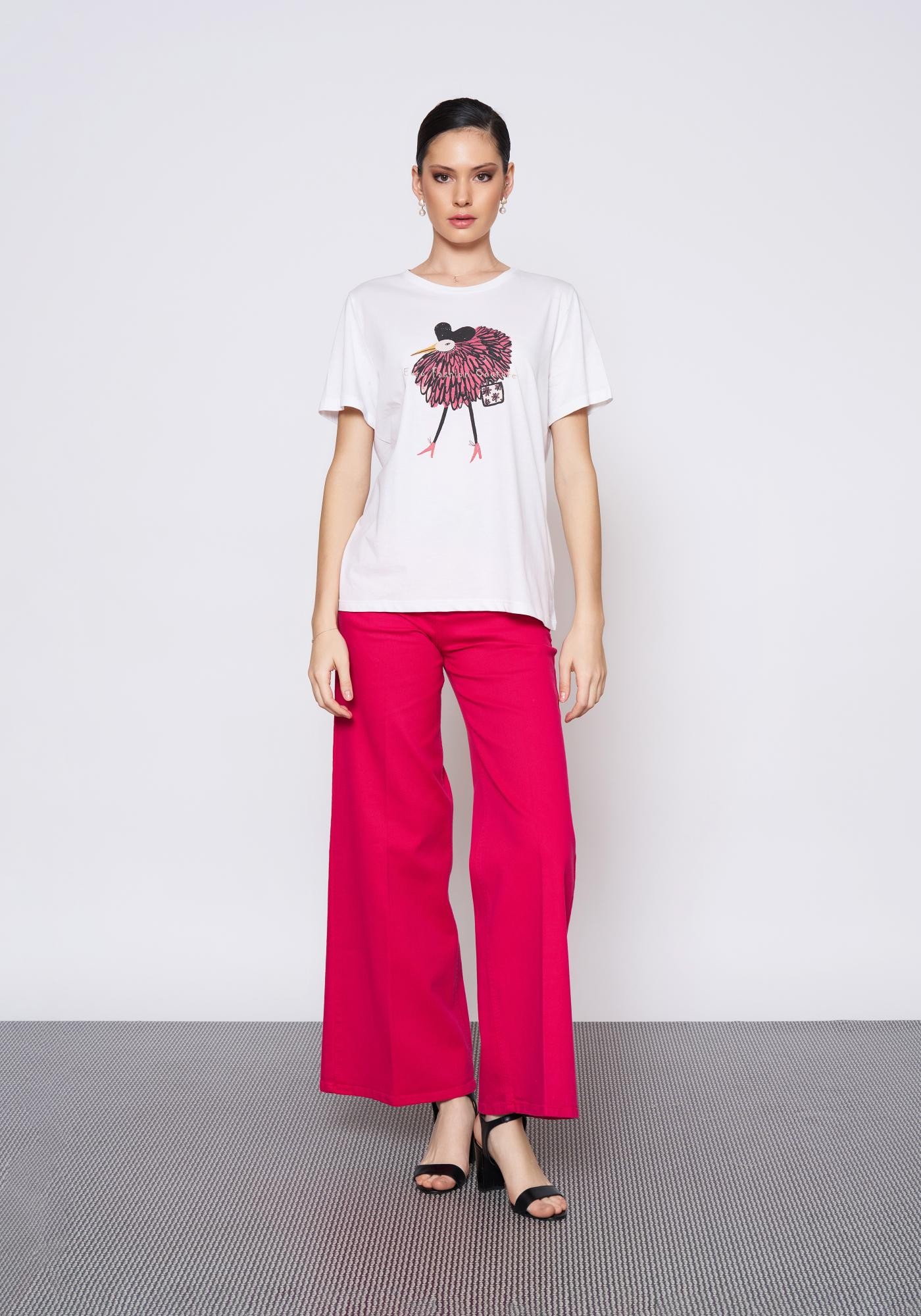 Baskılı Beyaz T-Shirt