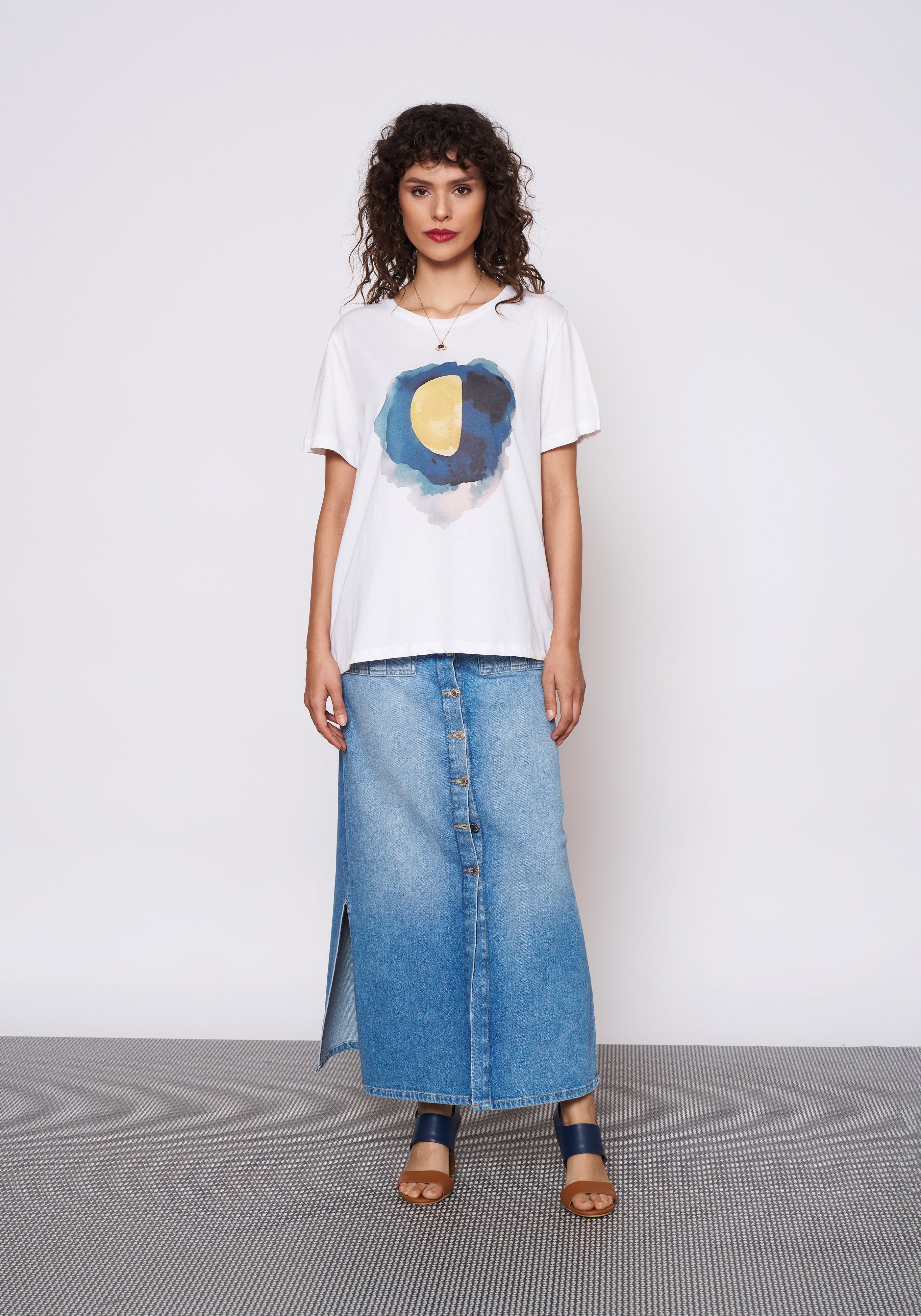 Baskılı Beyaz T-Shirt