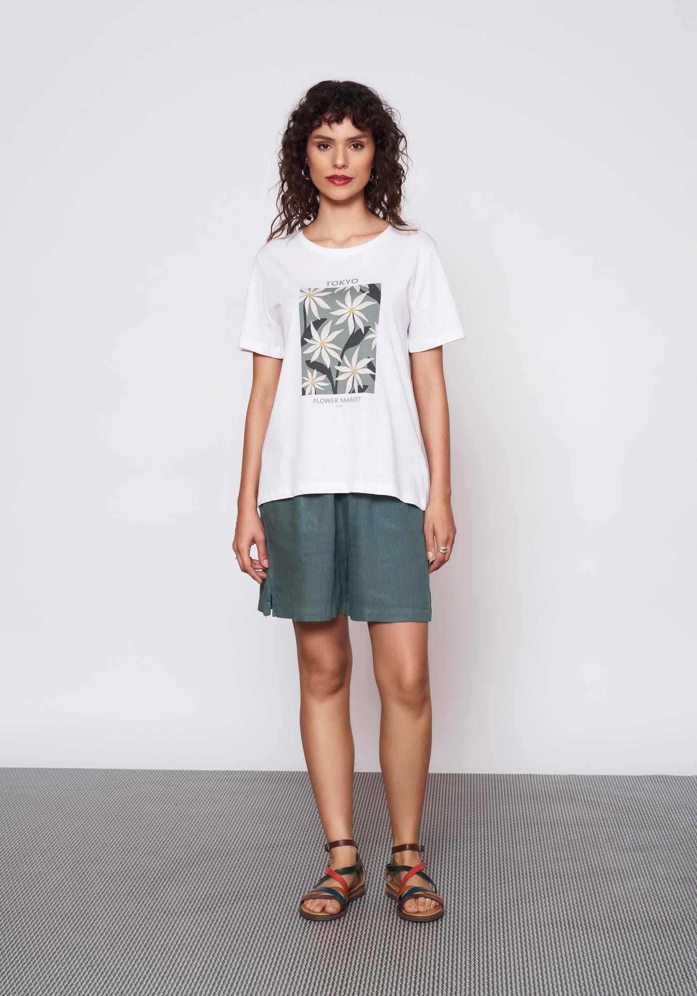 Baskılı Beyaz T-Shirt